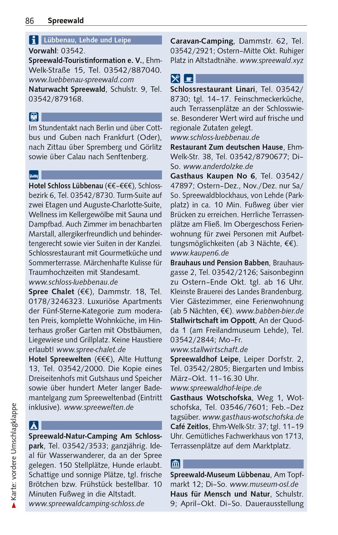 Beispielinhalt (Bild) TRESCHER Reiseführer Lausitz