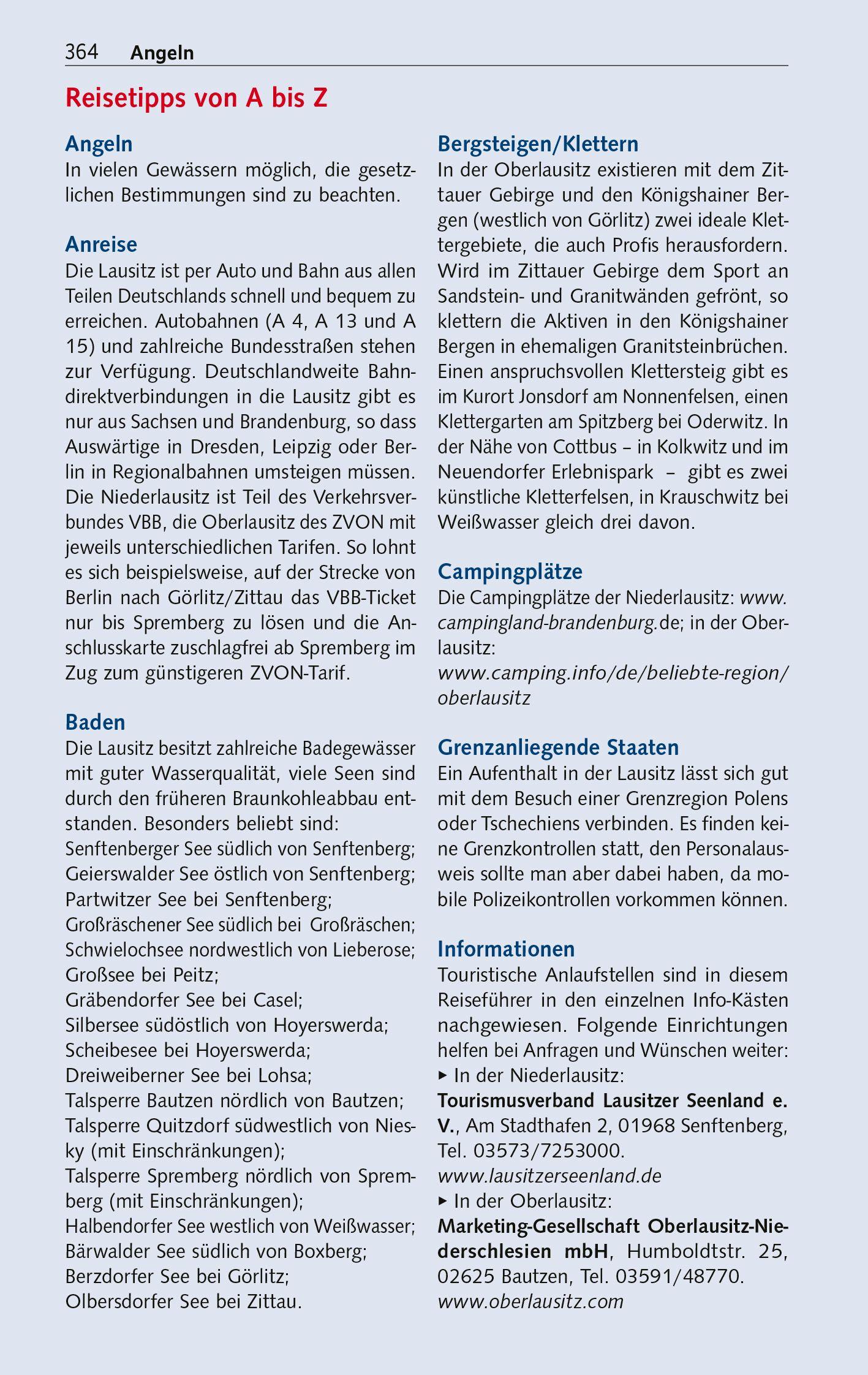 Beispielinhalt (Bild) TRESCHER Reiseführer Lausitz