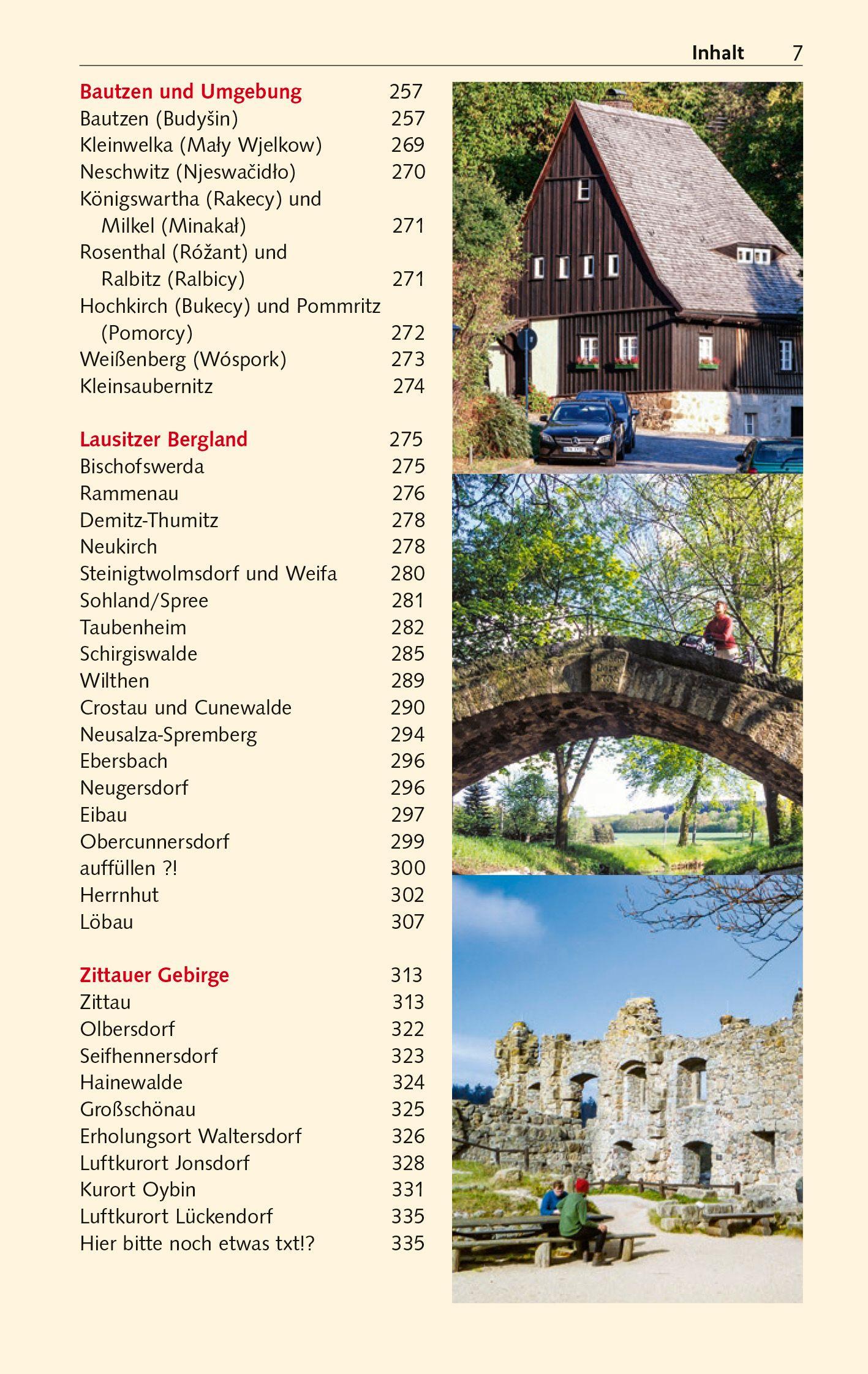 Beispielinhalt (Bild) TRESCHER Reiseführer Lausitz