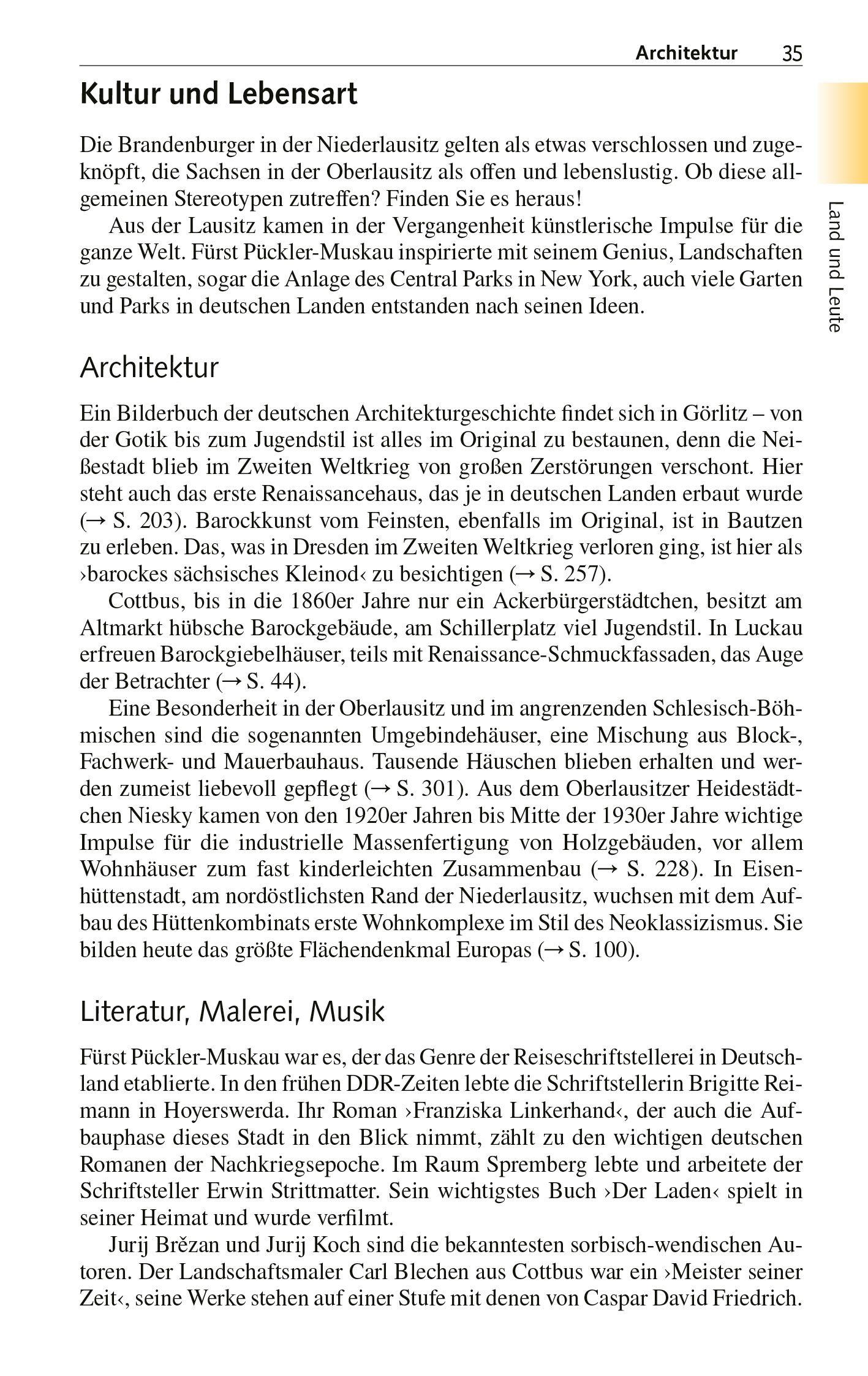 Beispielinhalt (Bild) TRESCHER Reiseführer Lausitz