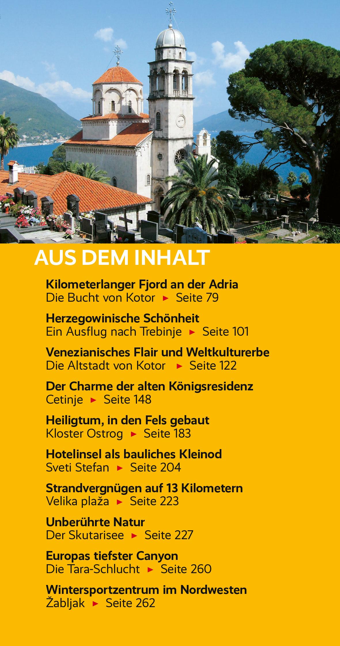 Beispielinhalt (Bild) TRESCHER Reiseführer Montenegro