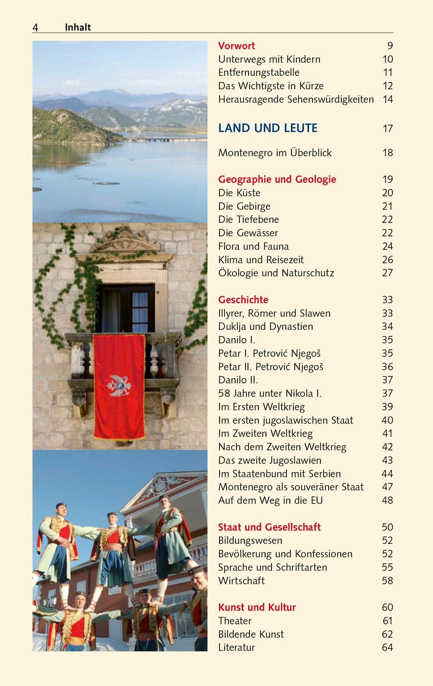 Beispielinhalt (Bild) TRESCHER Reiseführer Montenegro