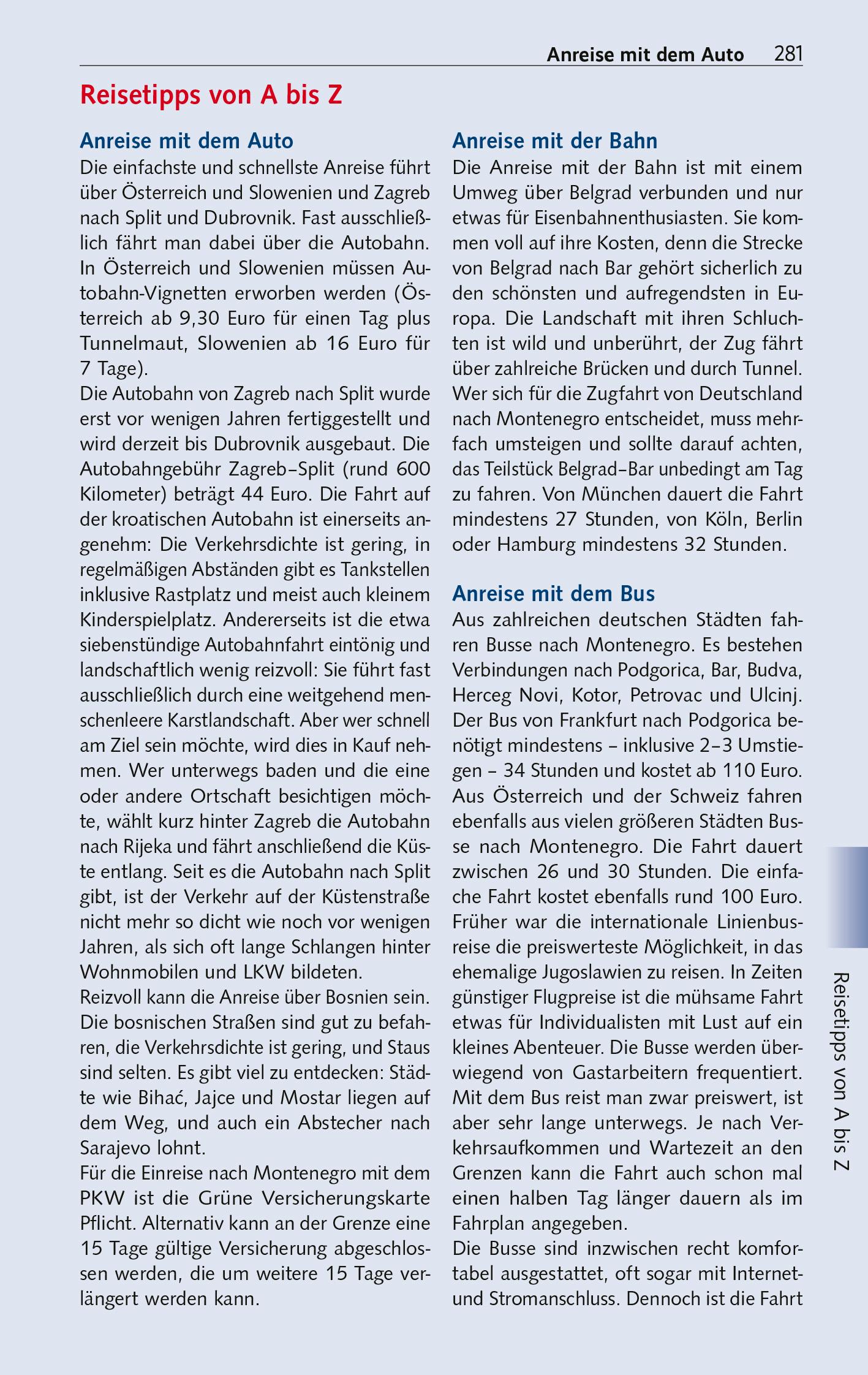 Beispielinhalt (Bild) TRESCHER Reiseführer Montenegro