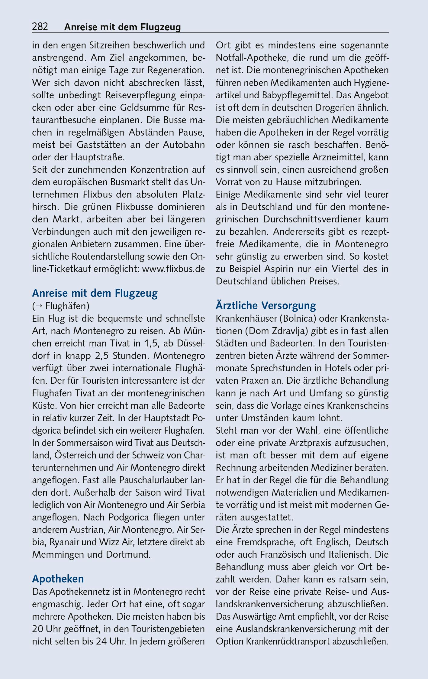 Beispielinhalt (Bild) TRESCHER Reiseführer Montenegro