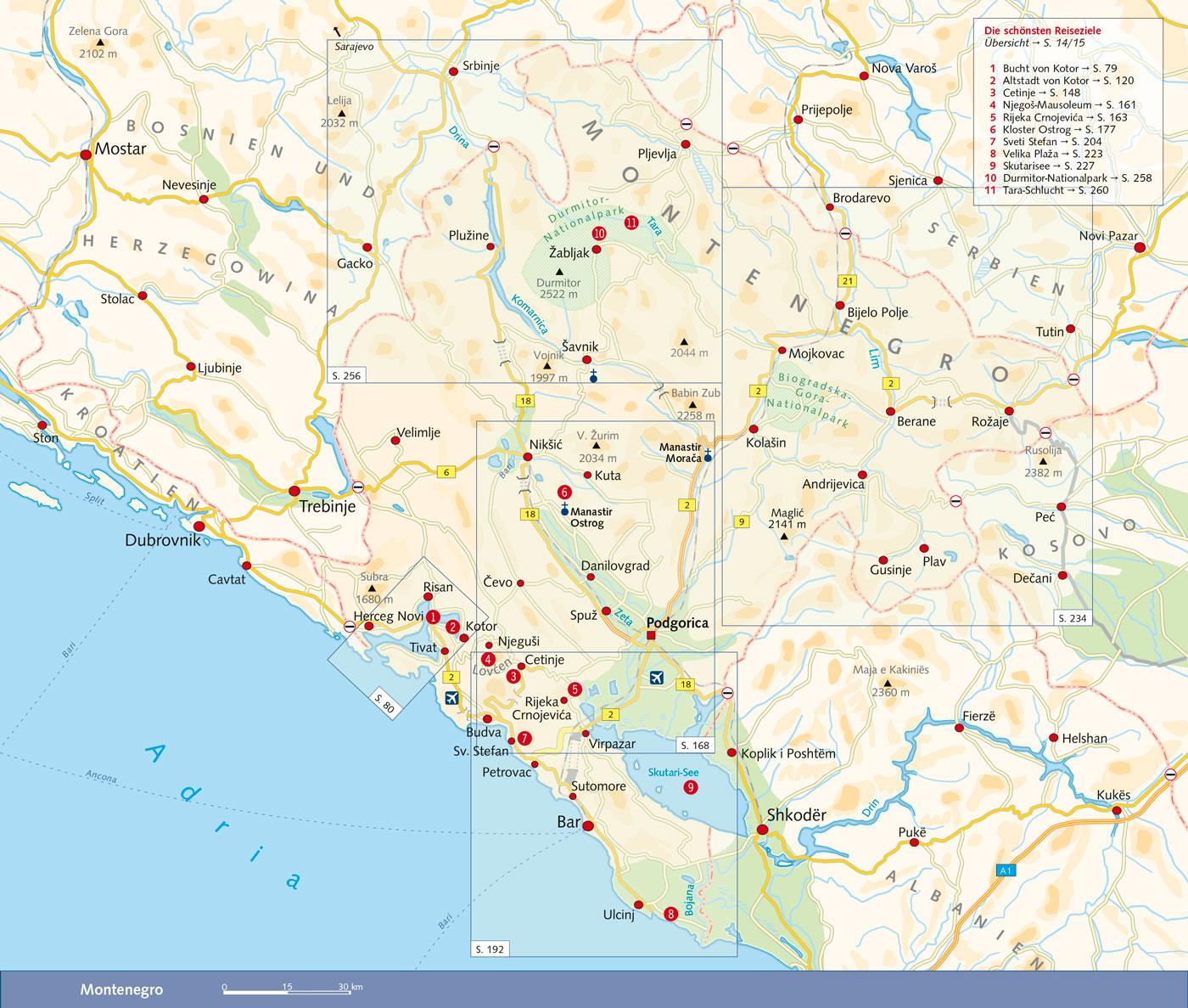Beispielinhalt (Bild) TRESCHER Reiseführer Montenegro