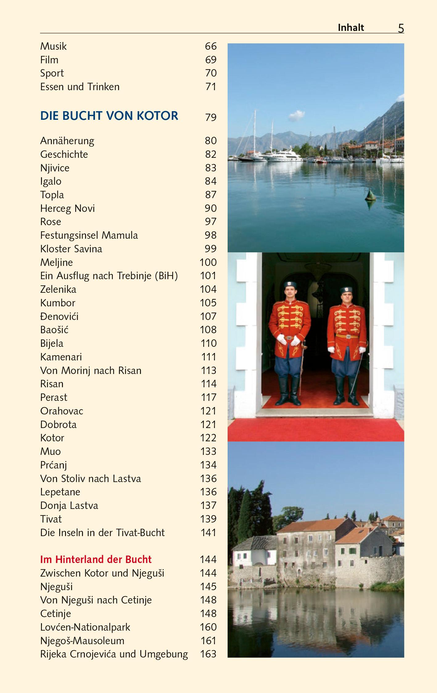 Beispielinhalt (Bild) TRESCHER Reiseführer Montenegro