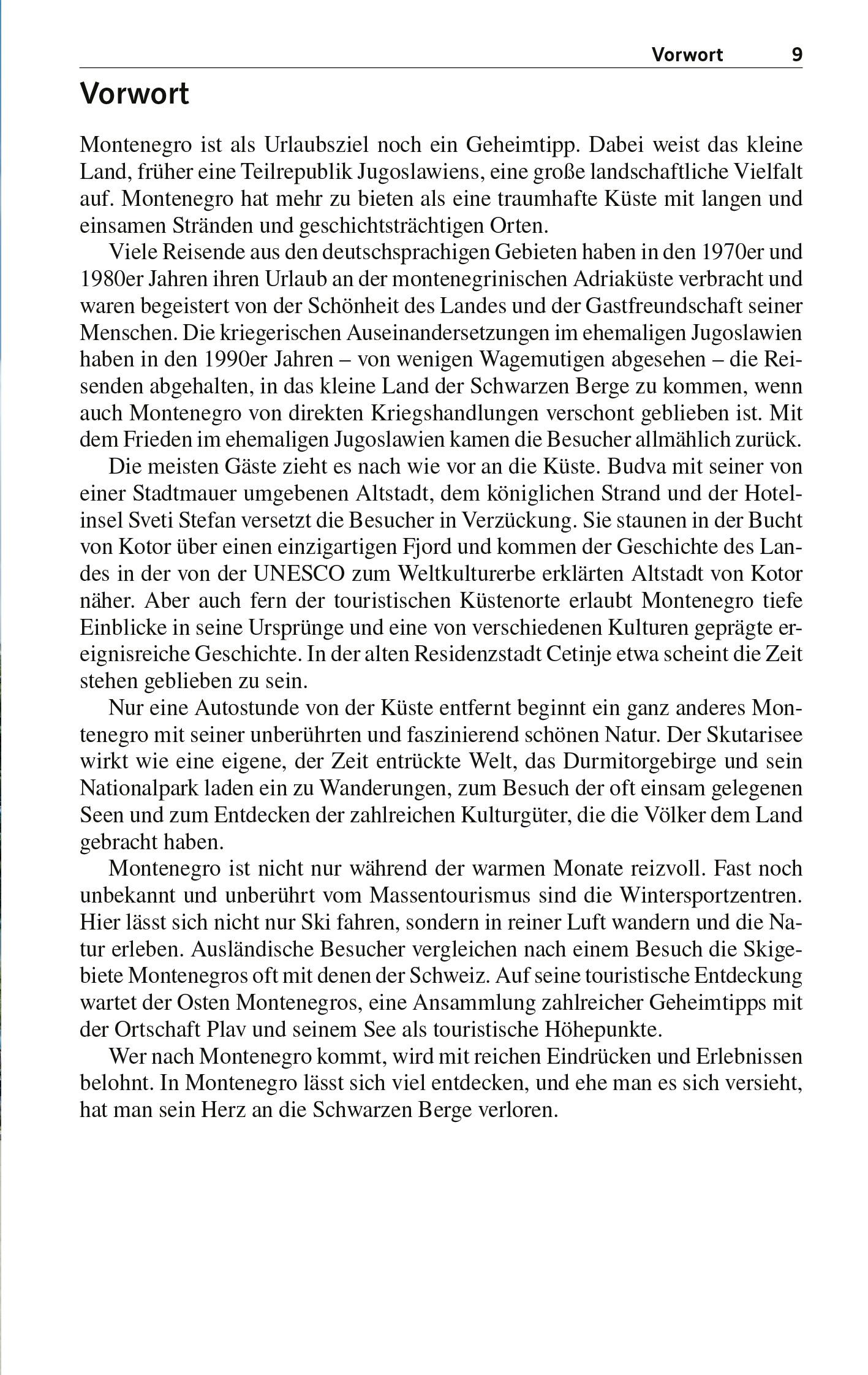 Beispielinhalt (Bild) TRESCHER Reiseführer Montenegro
