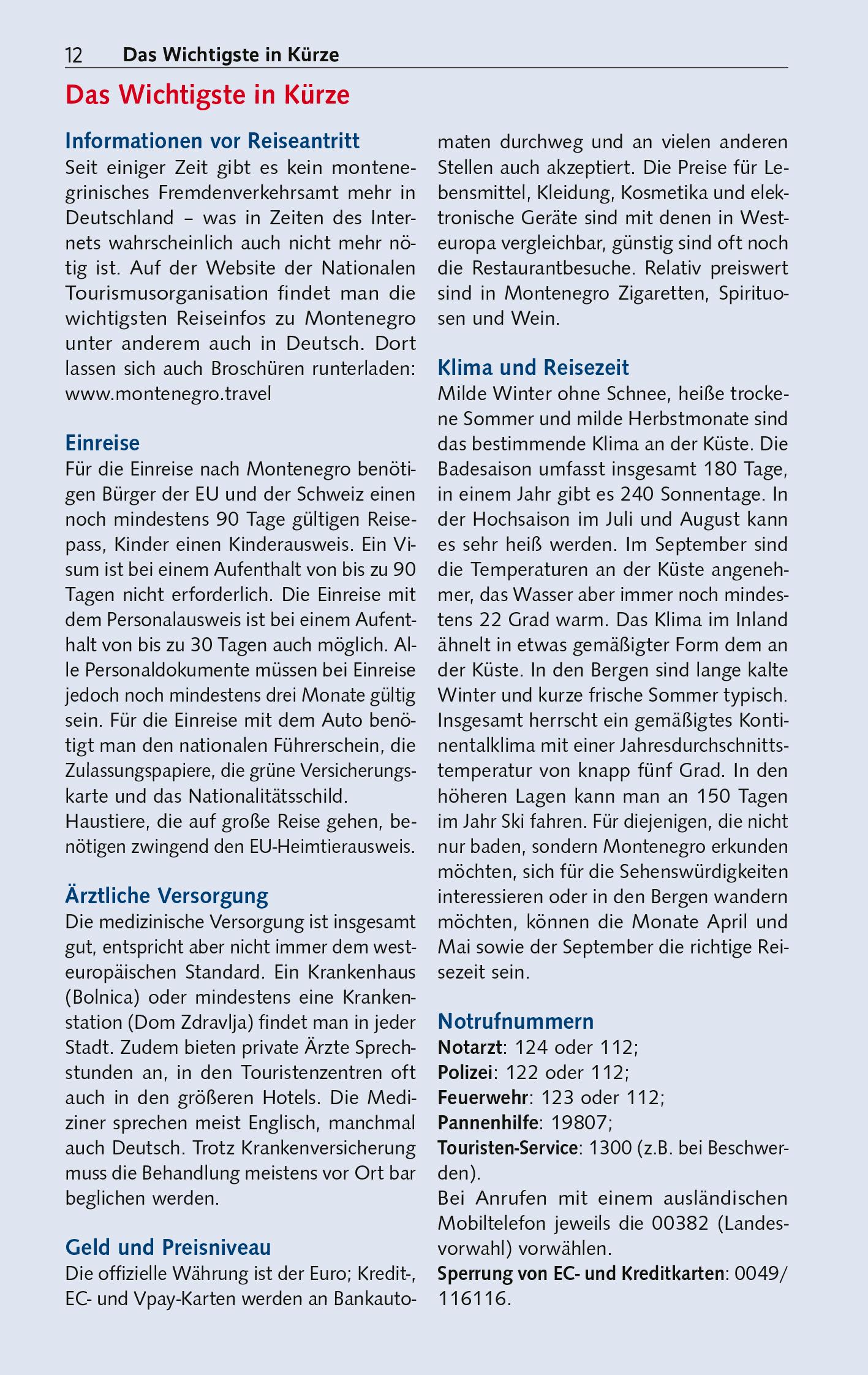 Beispielinhalt (Bild) TRESCHER Reiseführer Montenegro