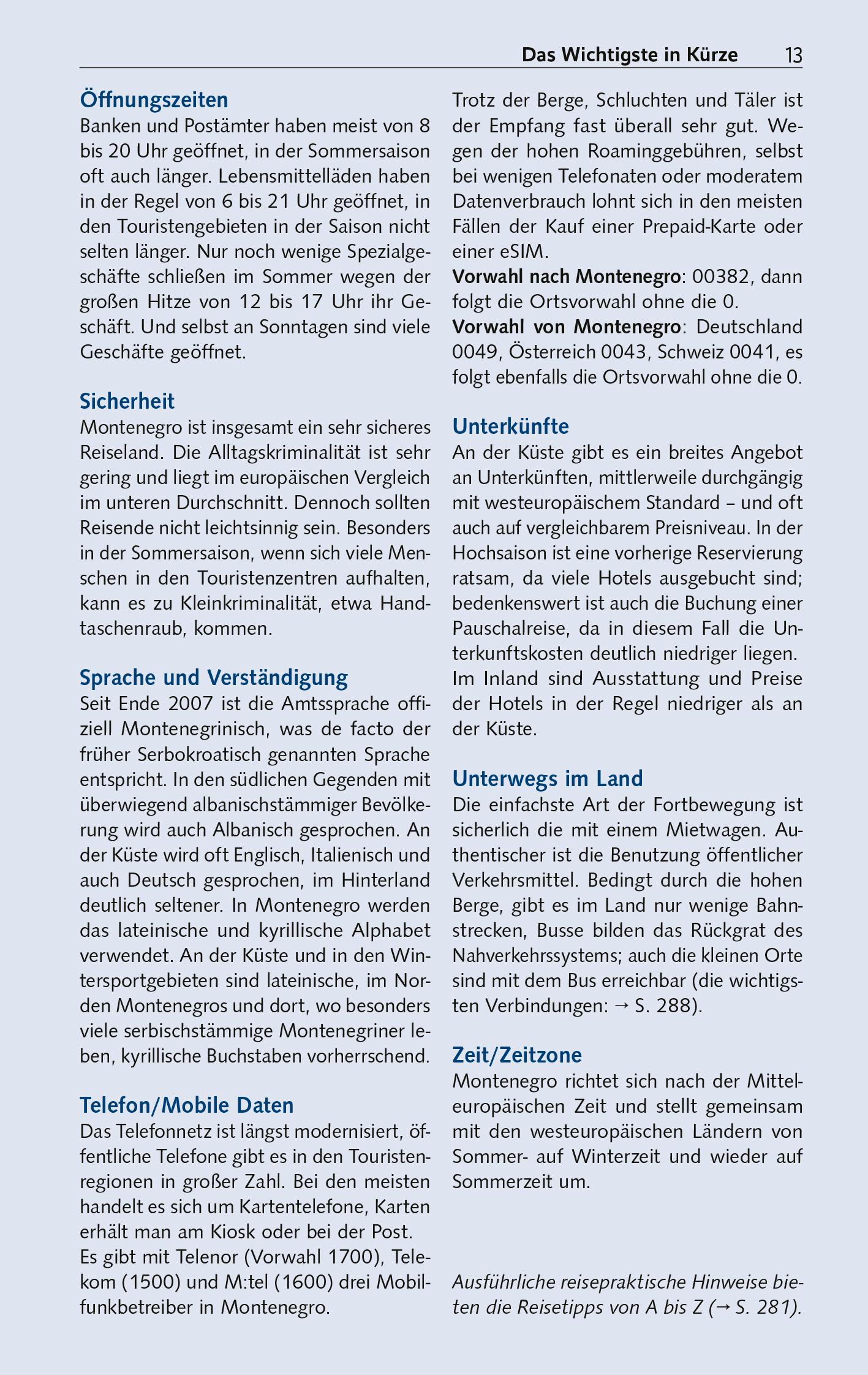 Beispielinhalt (Bild) TRESCHER Reiseführer Montenegro