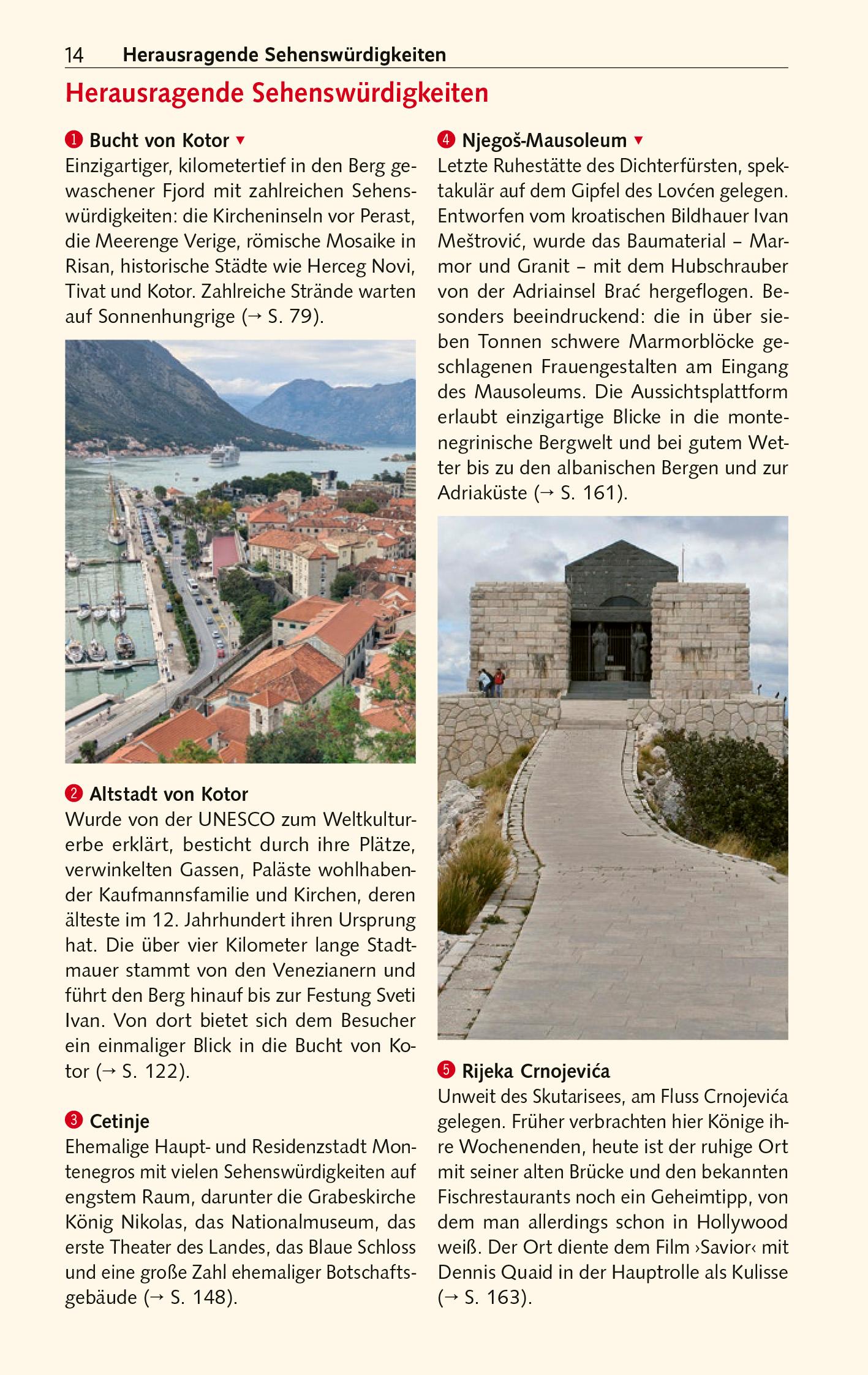 Beispielinhalt (Bild) TRESCHER Reiseführer Montenegro