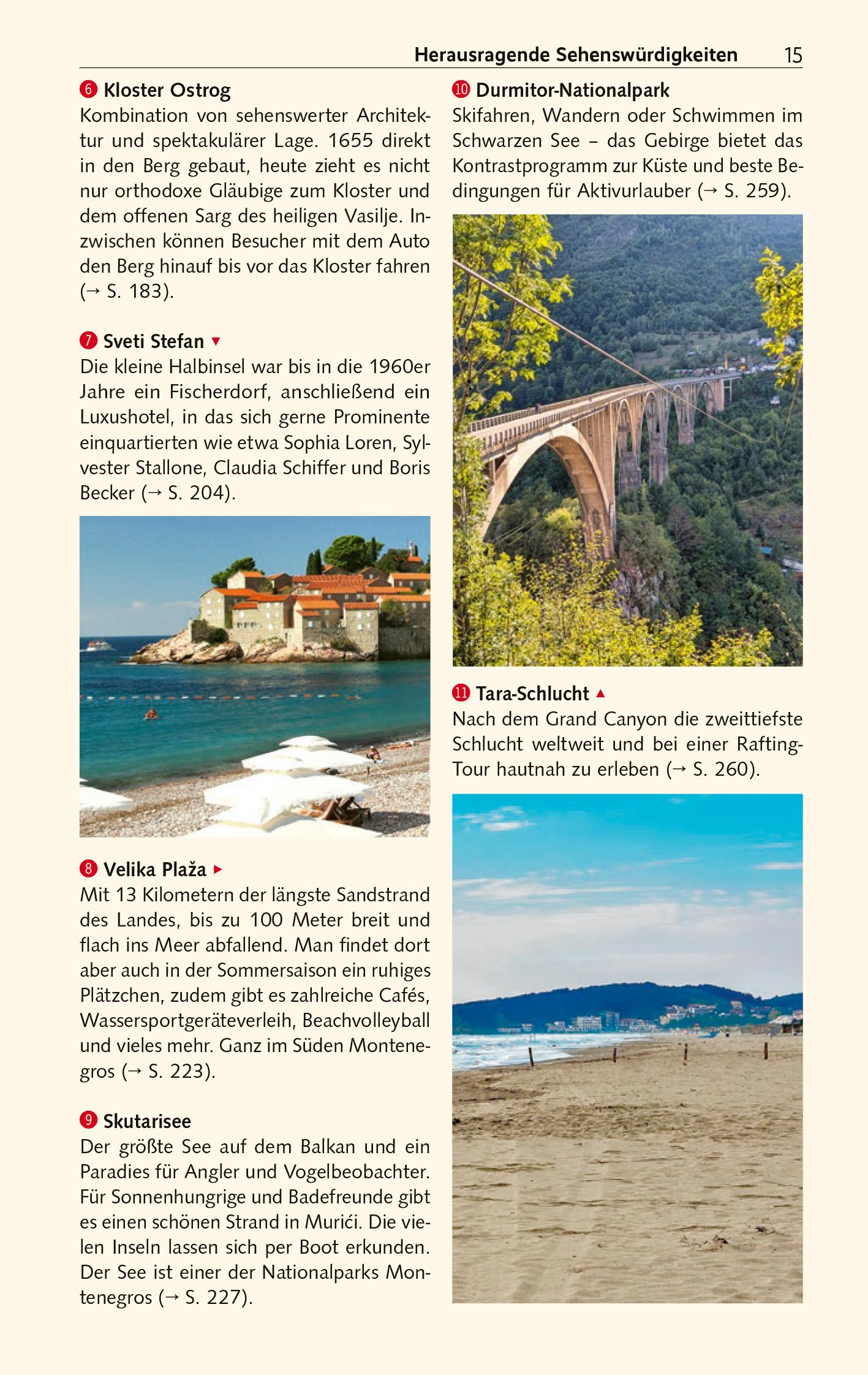 Beispielinhalt (Bild) TRESCHER Reiseführer Montenegro