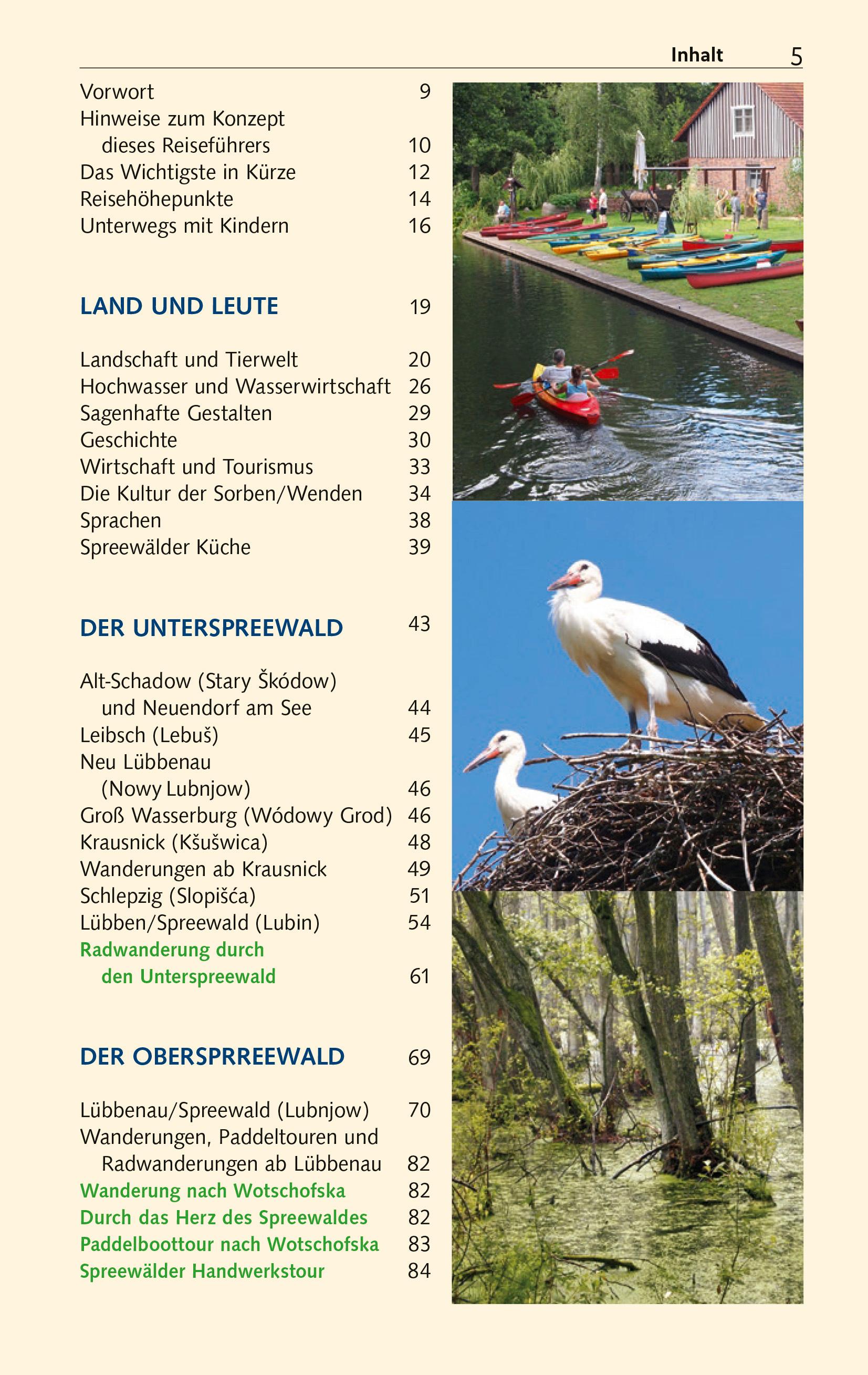 Beispielinhalt (Bild) TRESCHER Reiseführer Spreewald