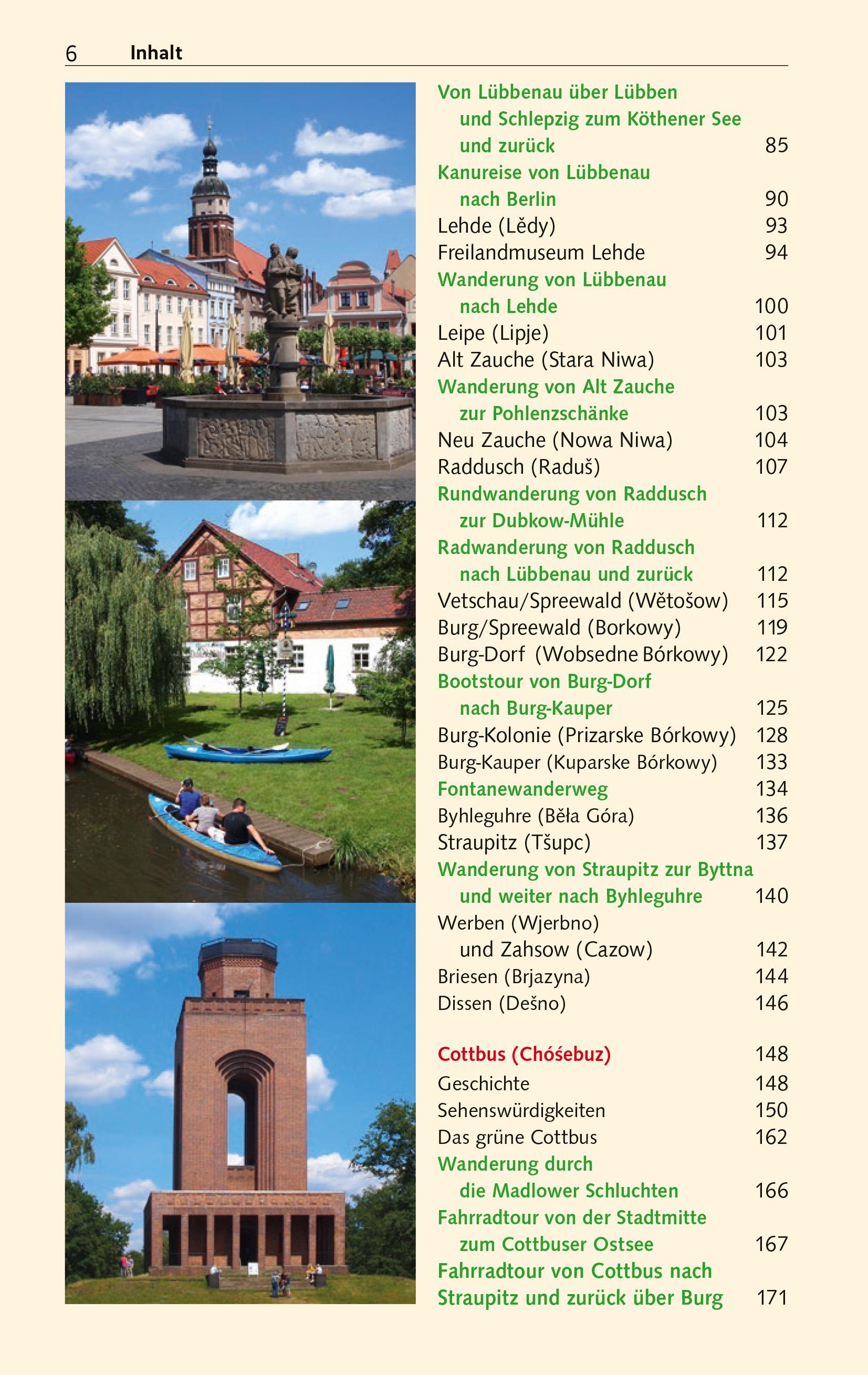 Beispielinhalt (Bild) TRESCHER Reiseführer Spreewald