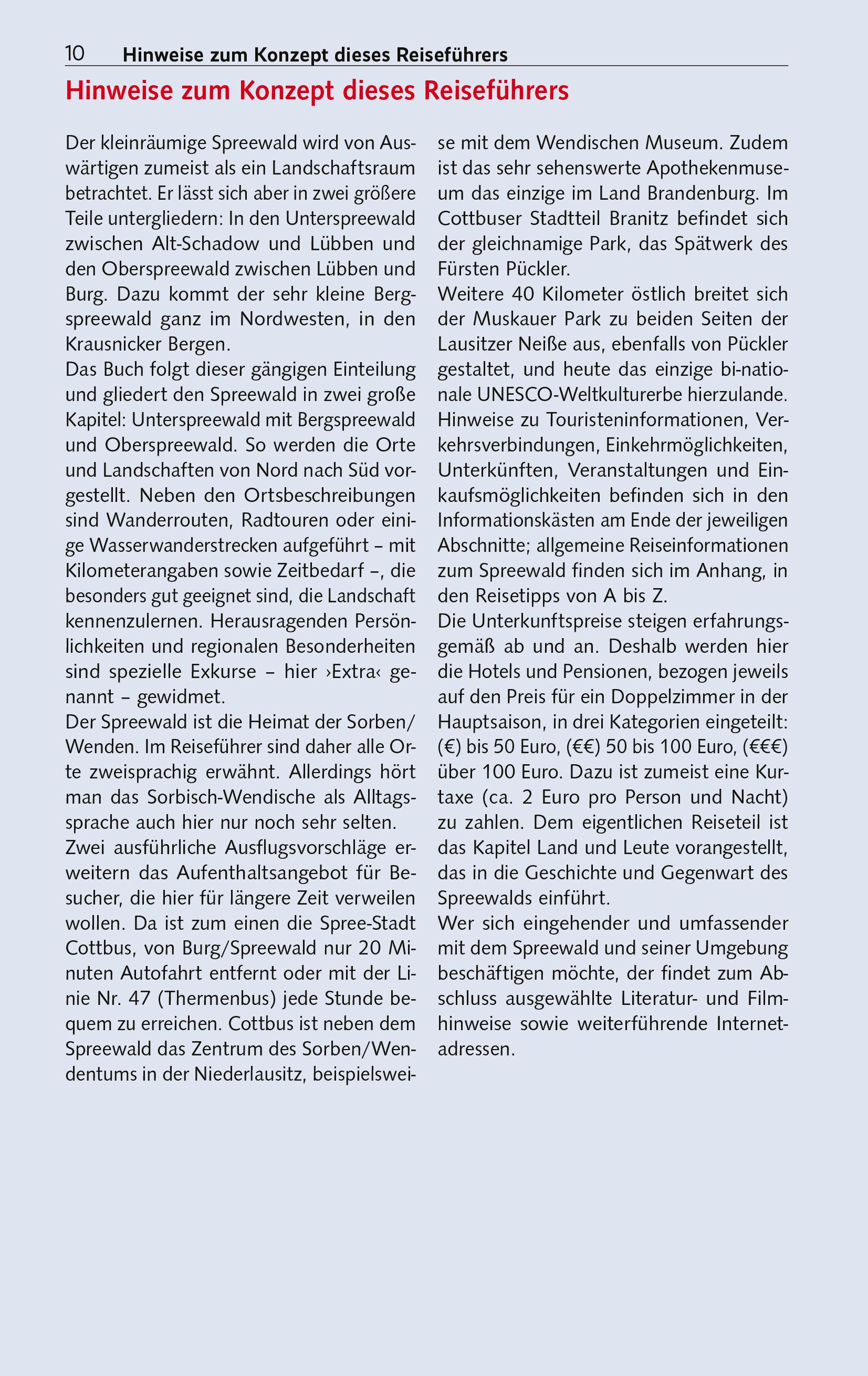 Beispielinhalt (Bild) TRESCHER Reiseführer Spreewald