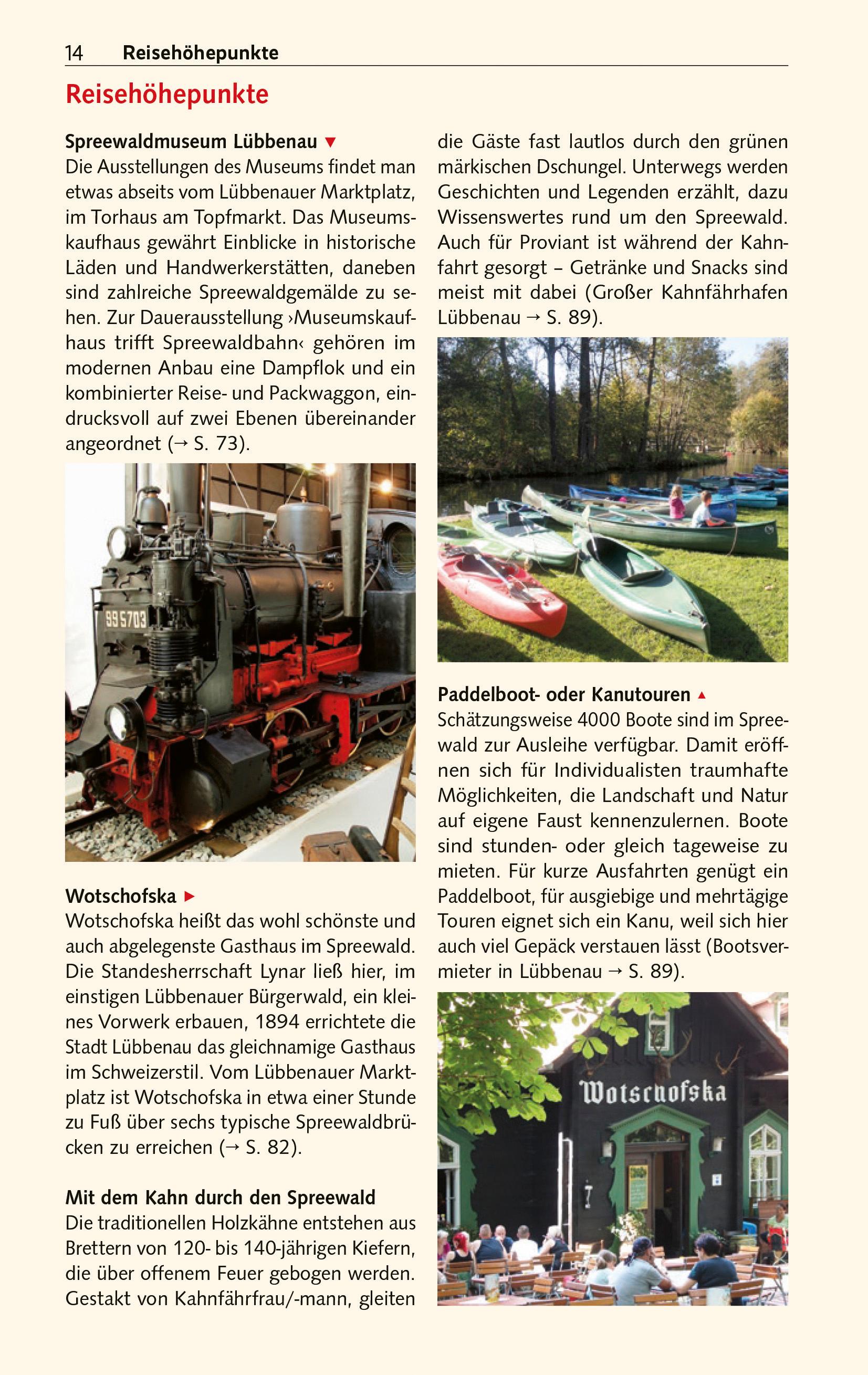 Beispielinhalt (Bild) TRESCHER Reiseführer Spreewald