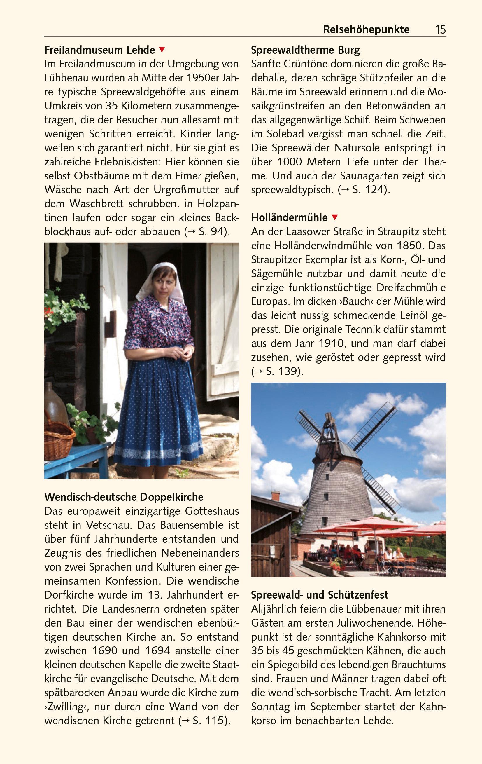 Beispielinhalt (Bild) TRESCHER Reiseführer Spreewald