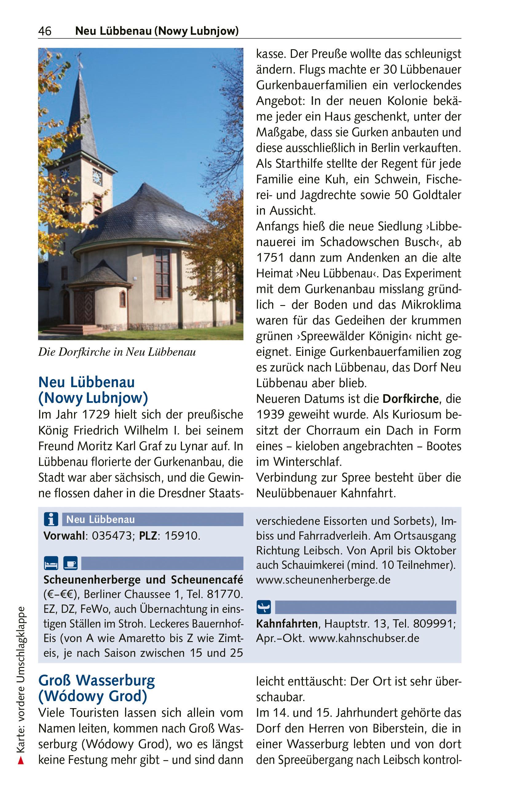Beispielinhalt (Bild) TRESCHER Reiseführer Spreewald