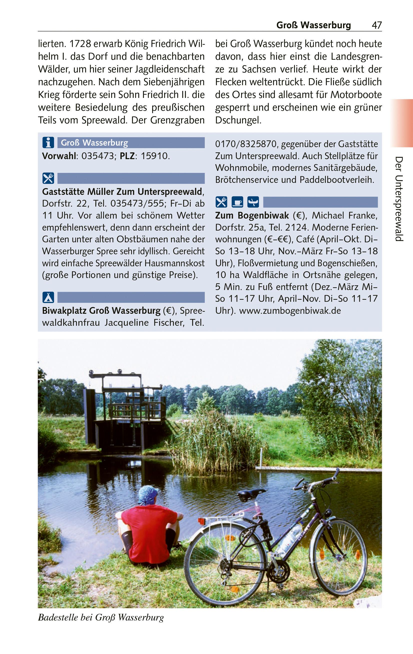 Beispielinhalt (Bild) TRESCHER Reiseführer Spreewald