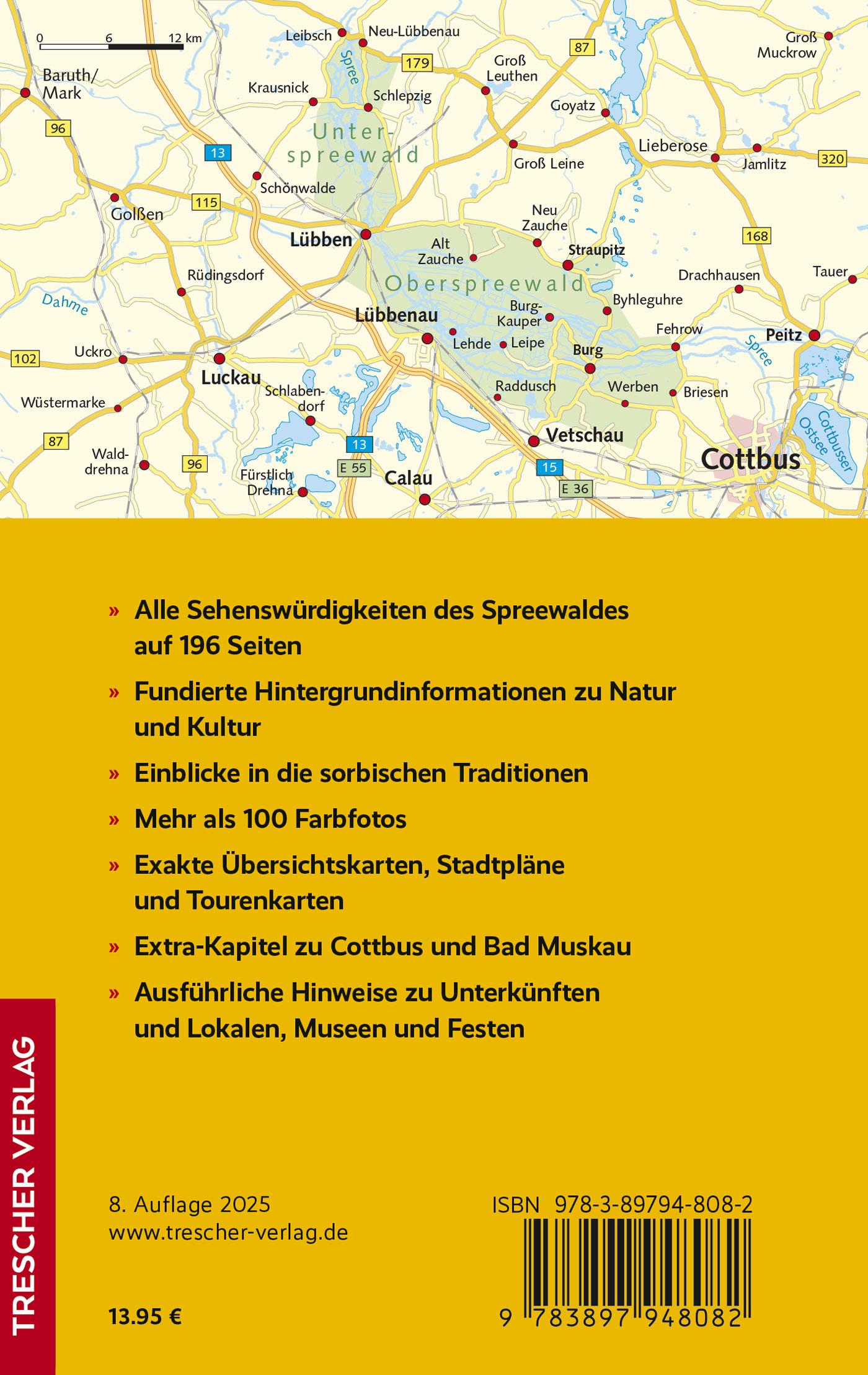 Rückseitencover TRESCHER Reiseführer Spreewald