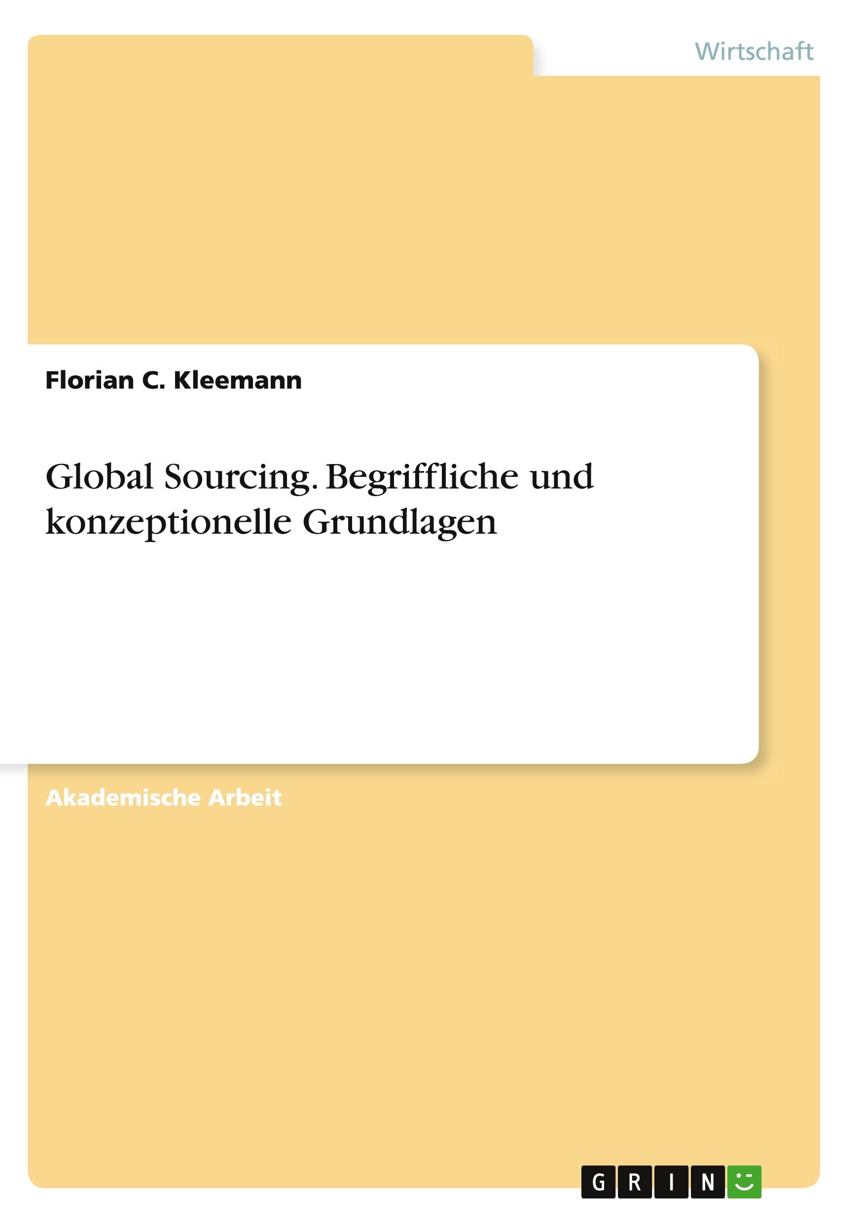 Vorderes Coverbild Global Sourcing.  Begriffliche und konzeptionelle Grundlagen