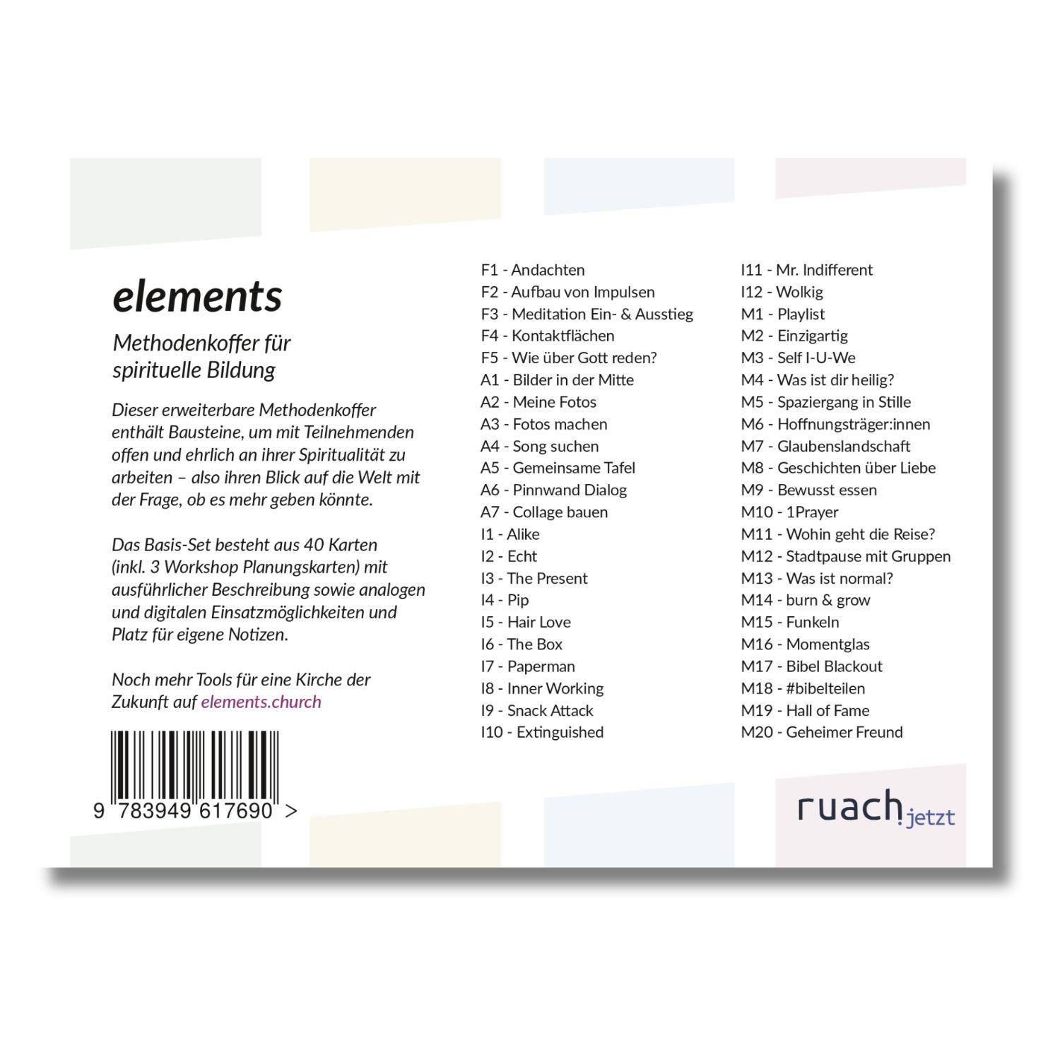 Rückseitencover elements