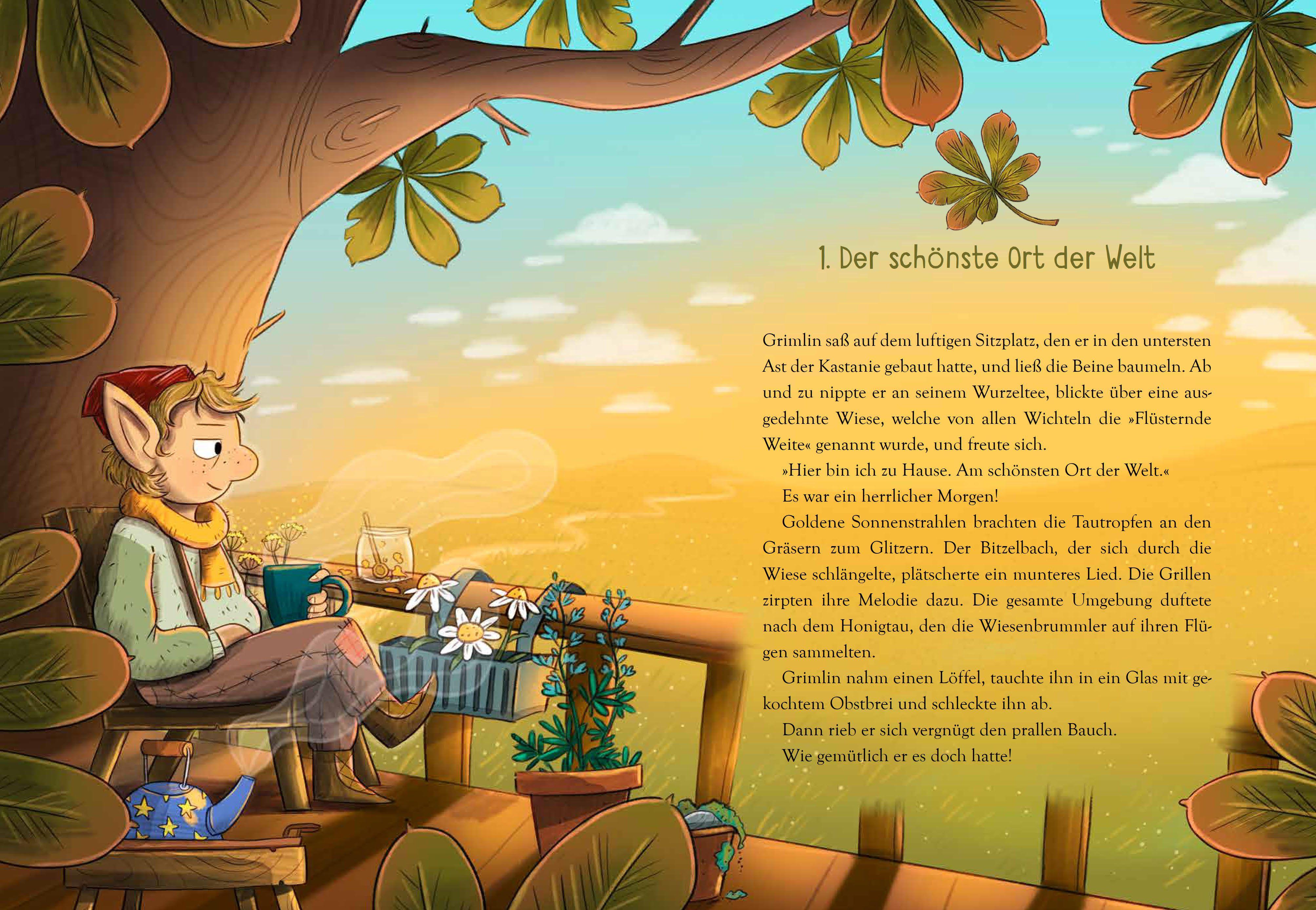 Beispielinhalt (Bild) Der kleine Grimlin und die große Portion Mut - Eine Freundschaftsgeschichte