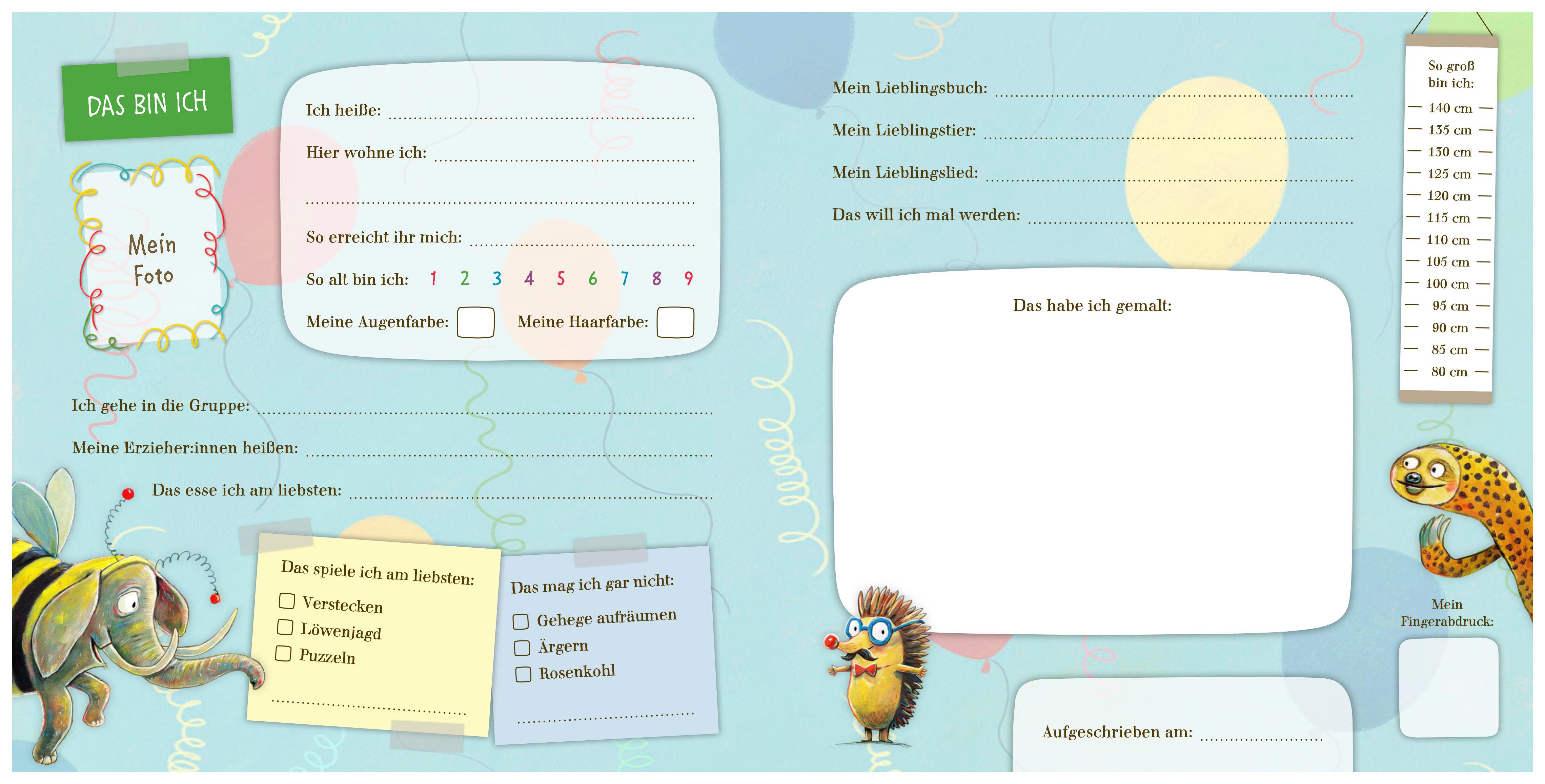 Beispielinhalt (Bild) Mein großes Zoo Kindergarten-Freundebuch