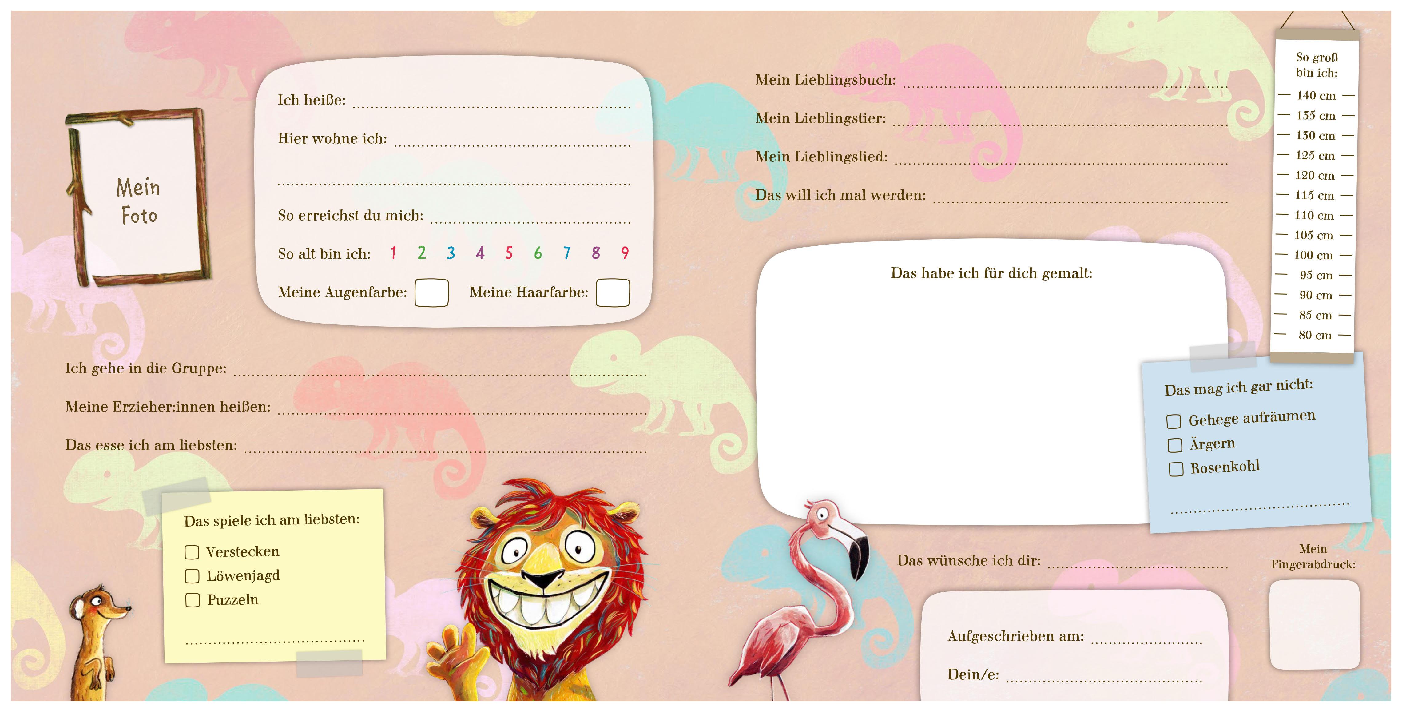 Beispielinhalt (Bild) Mein großes Zoo Kindergarten-Freundebuch