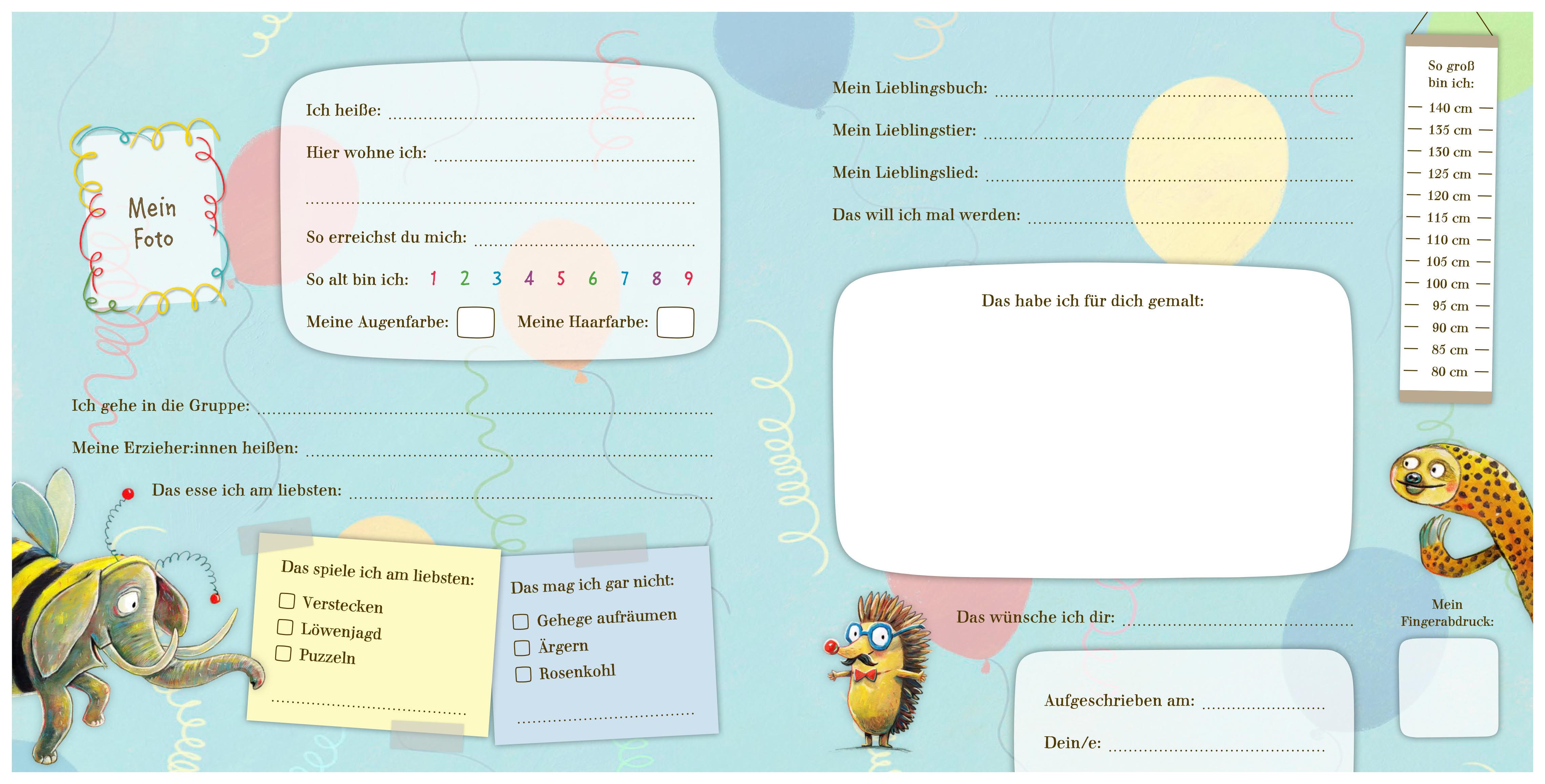 Beispielinhalt (Bild) Mein großes Zoo Kindergarten-Freundebuch