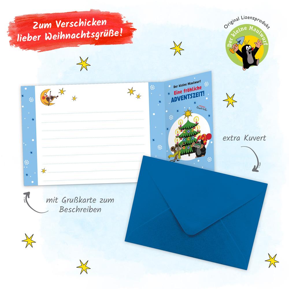 Beispielinhalt (Bild) Trötsch Der kleine Maulwurf Windlicht Adventskalender