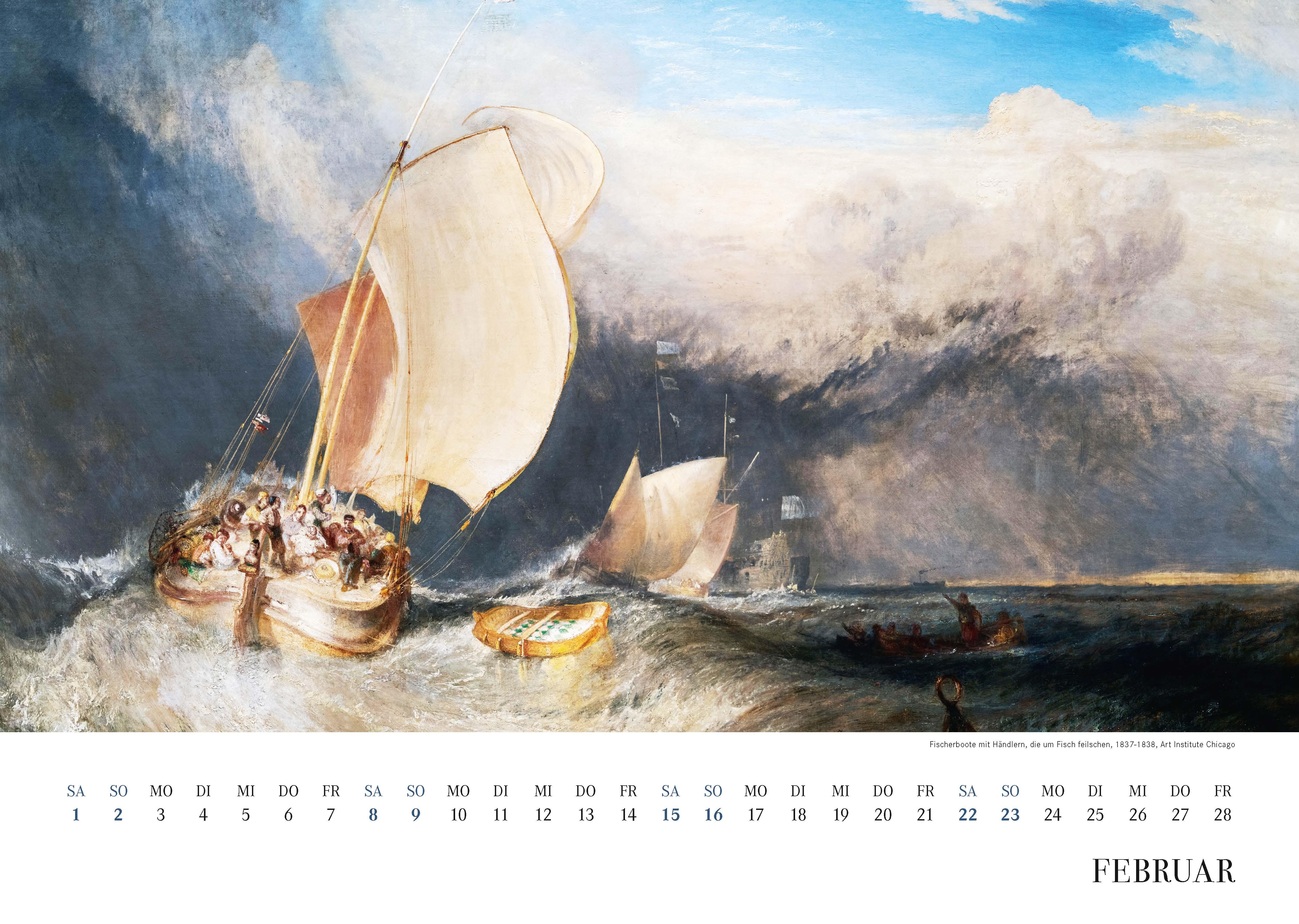Beispielinhalt (Bild) William Turner. Wandkalender 2025