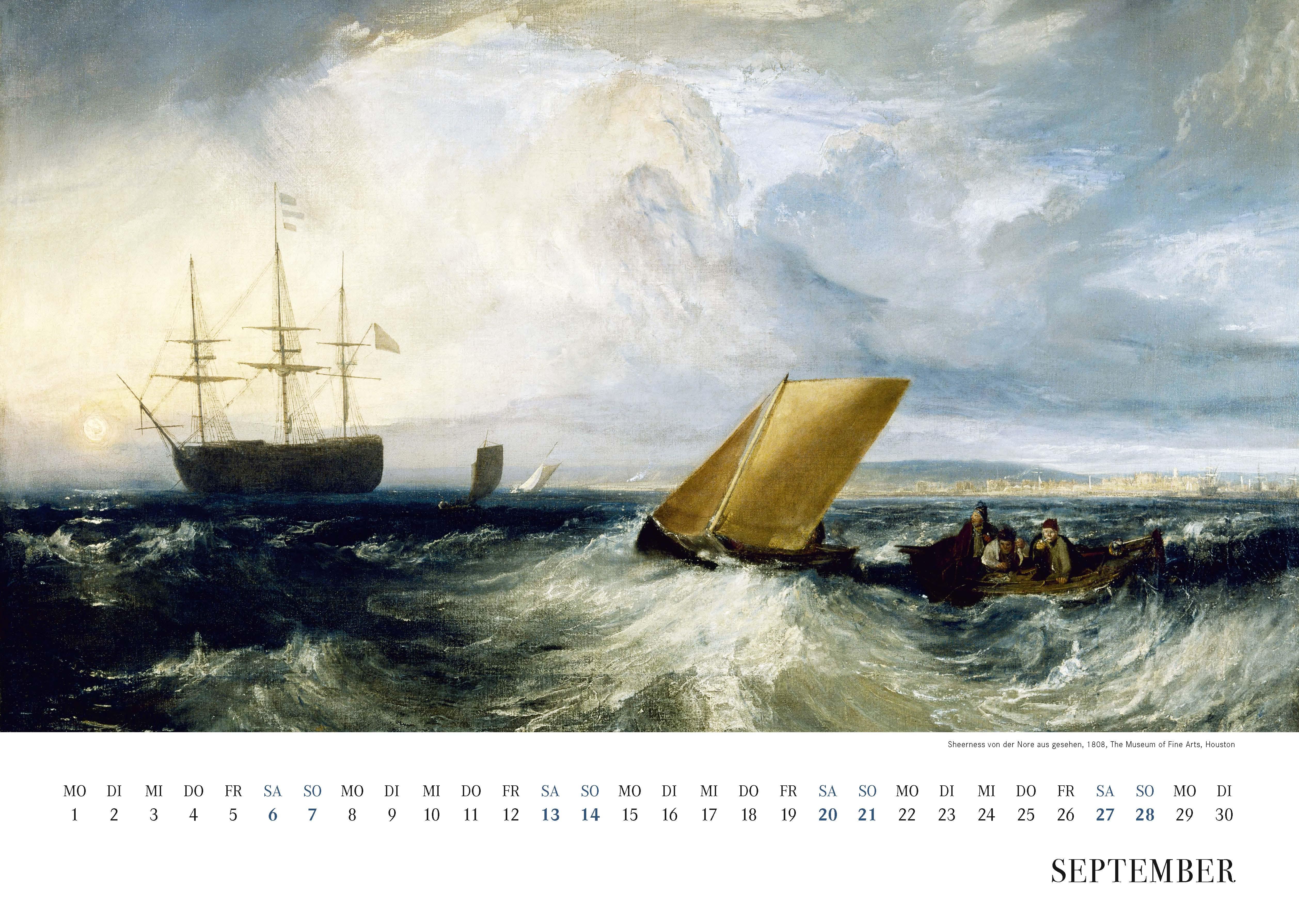 Beispielinhalt (Bild) William Turner. Wandkalender 2025