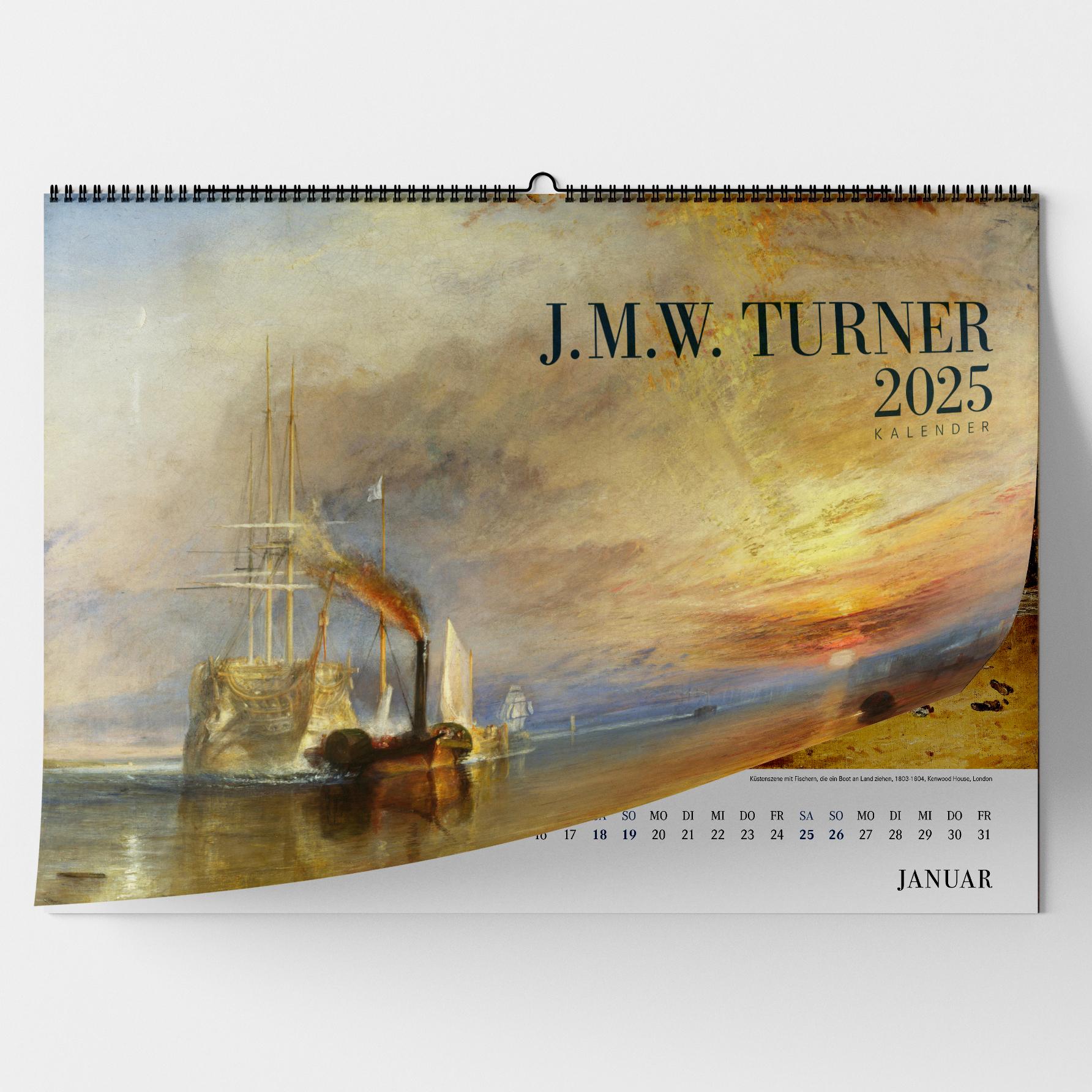 Vorderes Coverbild William Turner. Wandkalender 2025