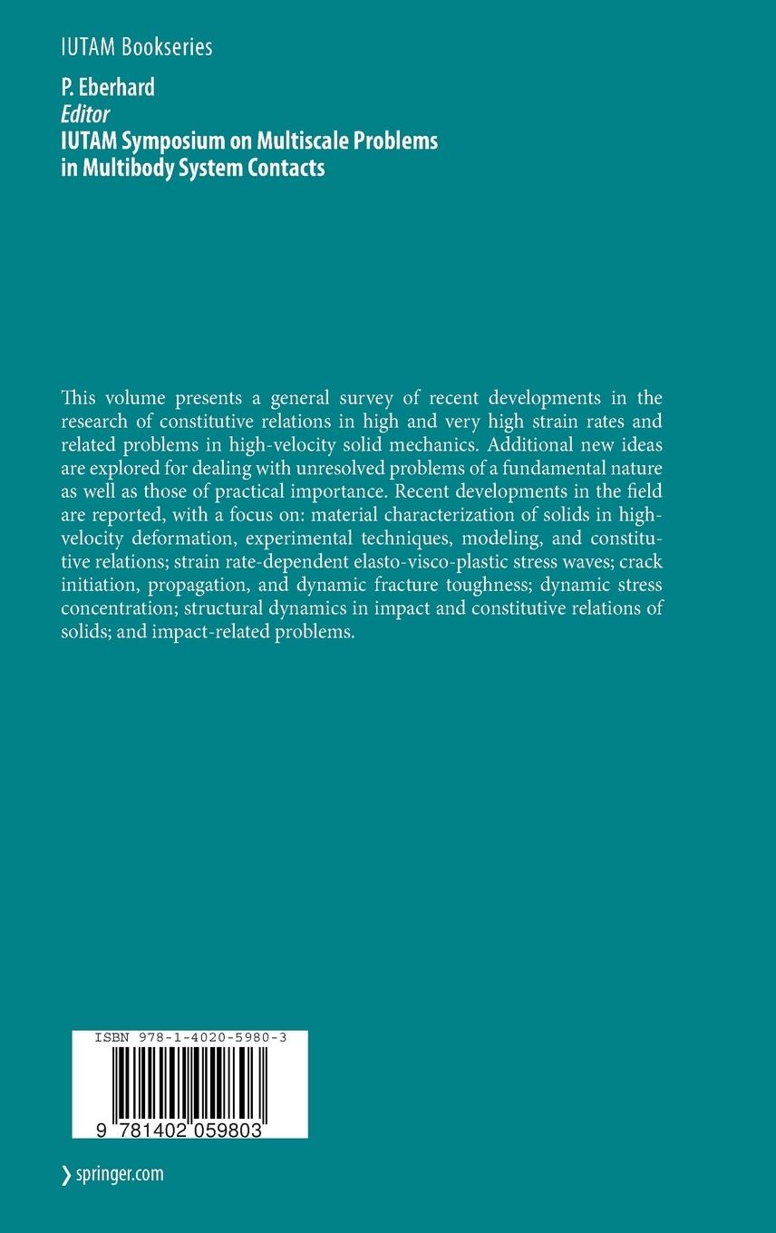 Rückseitencover IUTAM Symposium on Multiscale Problems in Multibody System Contacts