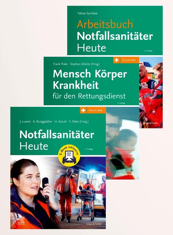 Vorderes Coverbild Notfallsanitäter Lernpaket + Arbeitsbuch