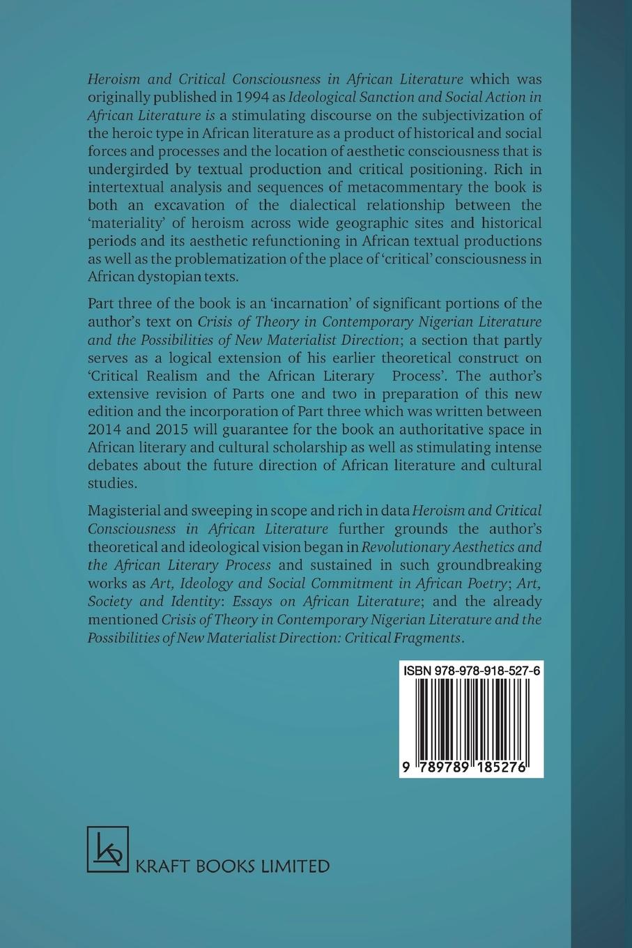 Rückseitencover Heroism and Critical Consciousness in African Literature