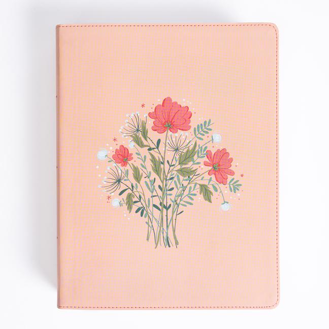 Vorderes Coverbild CSB Illustrator's Notetaking Bible, Large Print Edition, Peach Bouquet Leathertouch
