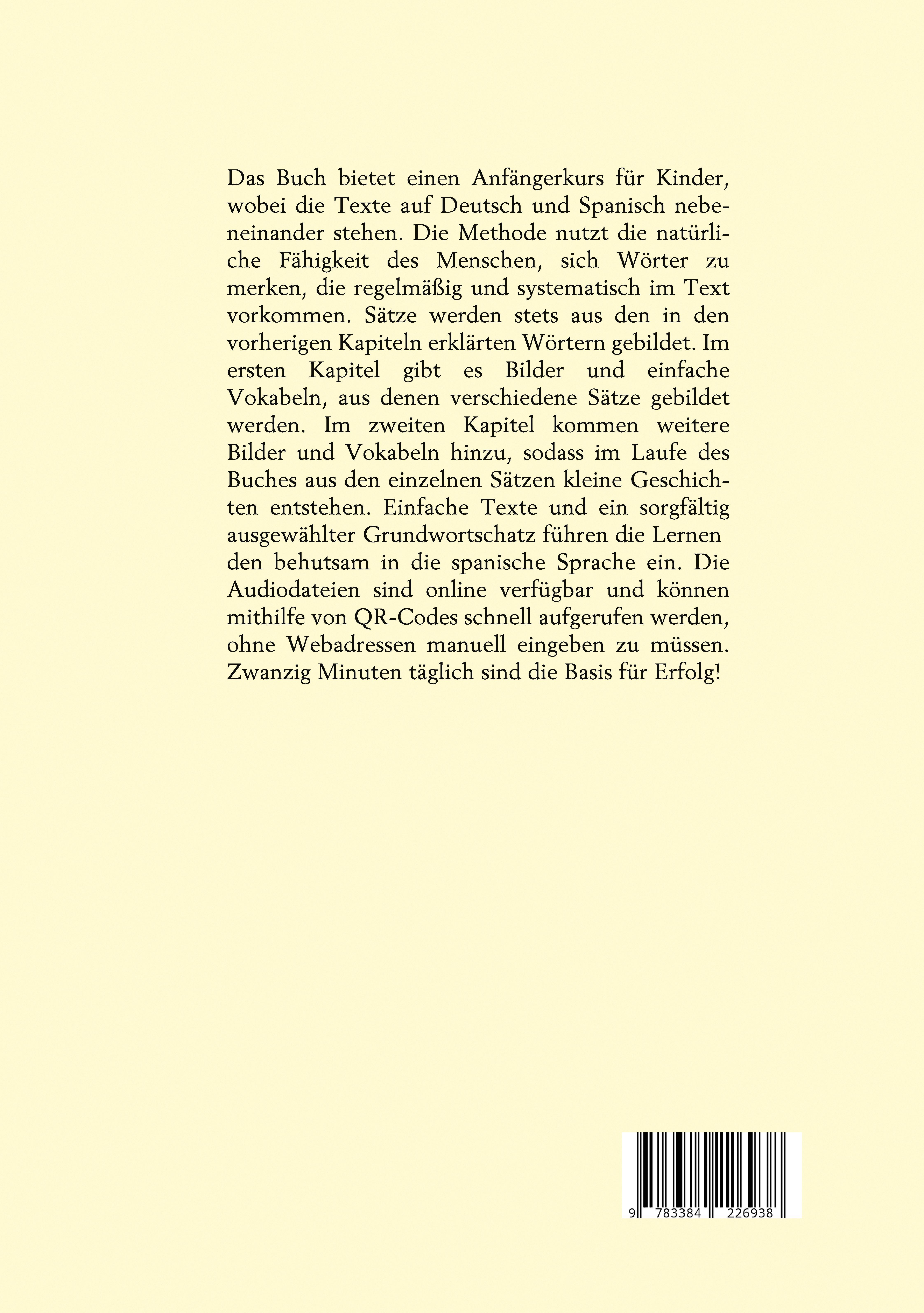 Rückseitencover Das Erste Spanische Lesebuch für Kinder und Eltern