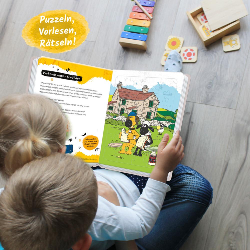 Beispielinhalt (Bild) Trötsch Shaun das Schaf Puzzlebuch