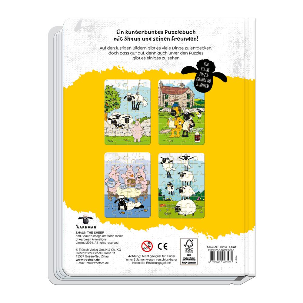 Rückseitencover Trötsch Shaun das Schaf Puzzlebuch