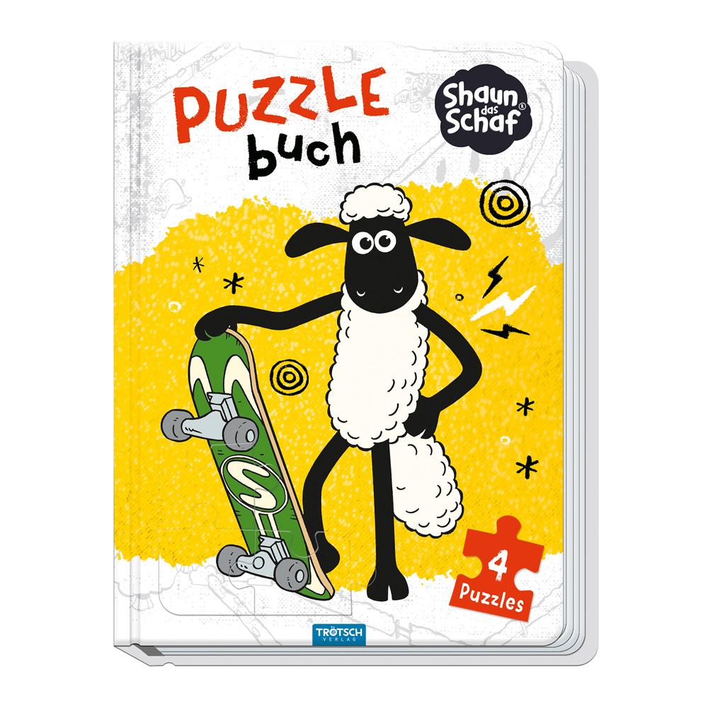 Vorderes Coverbild Trötsch Shaun das Schaf Puzzlebuch
