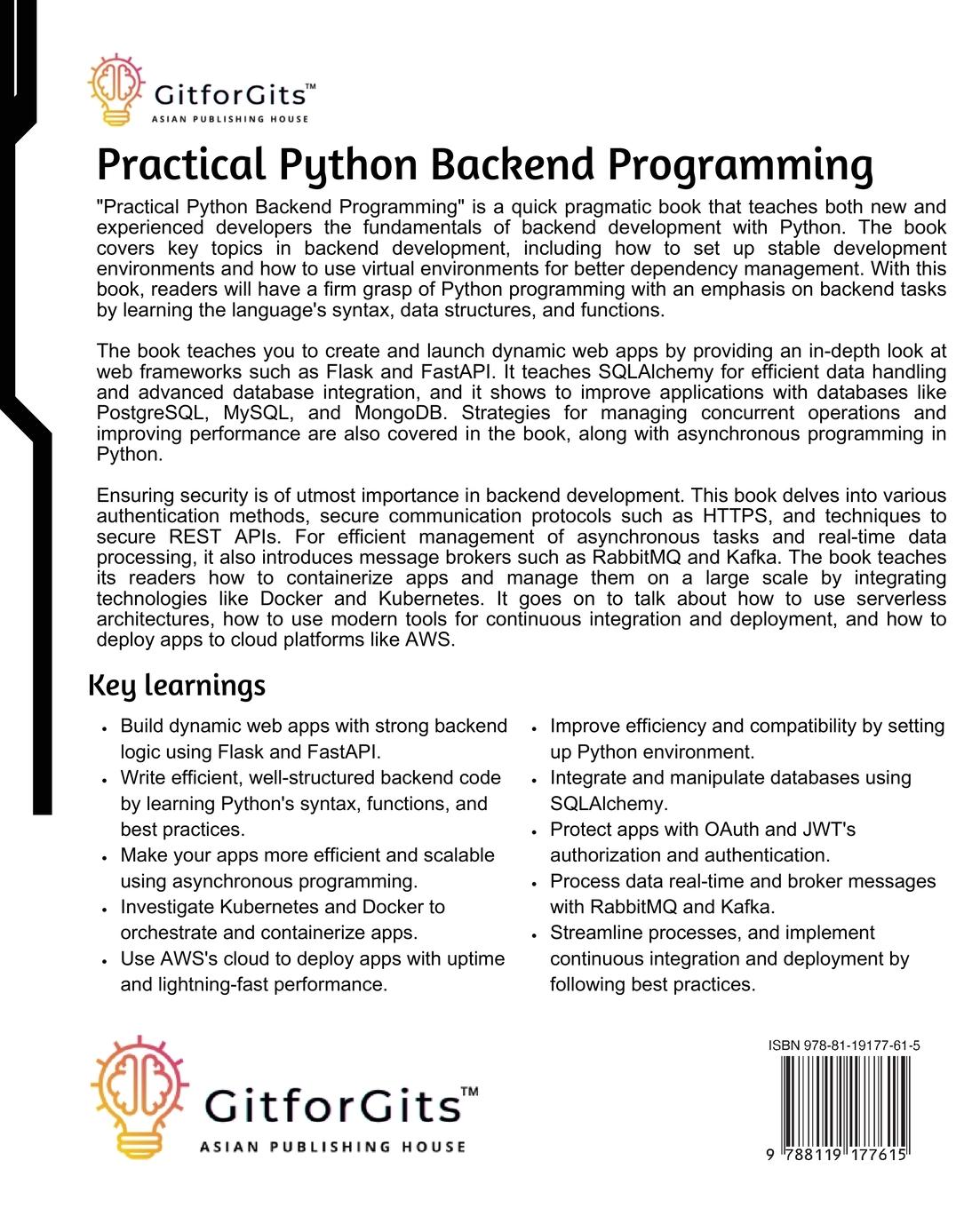 Rückseitencover Practical Python Backend Programming