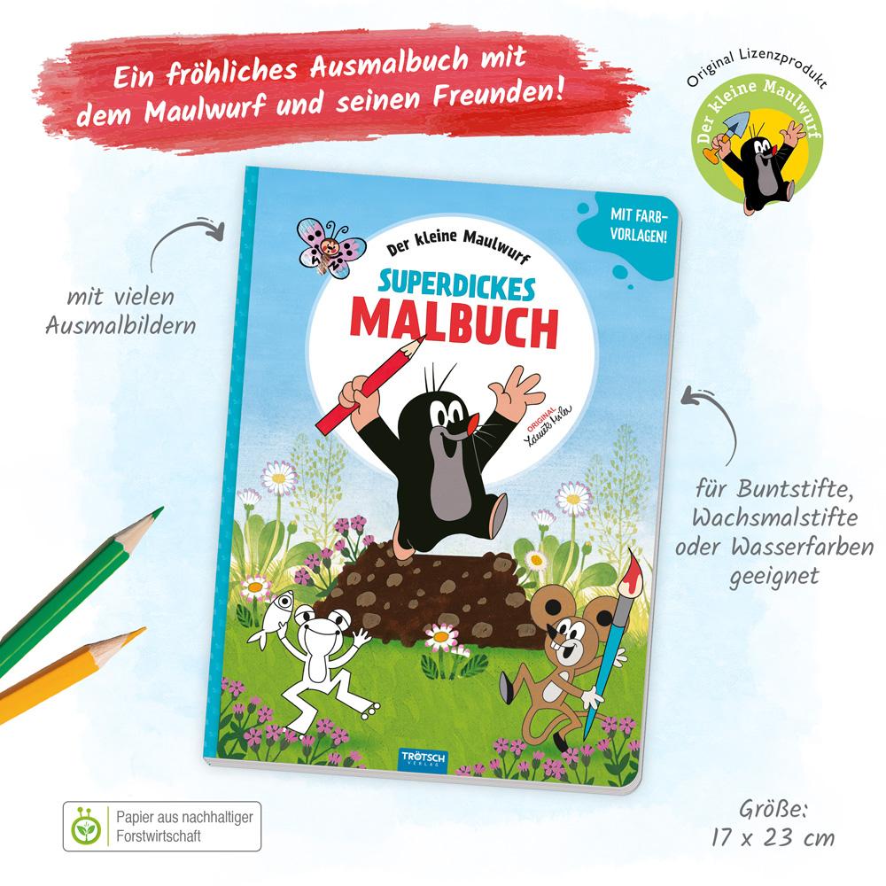Beispielinhalt (Bild) Trötsch Der kleine Maulwurf Superdickes Malbuch Ausmalbuch