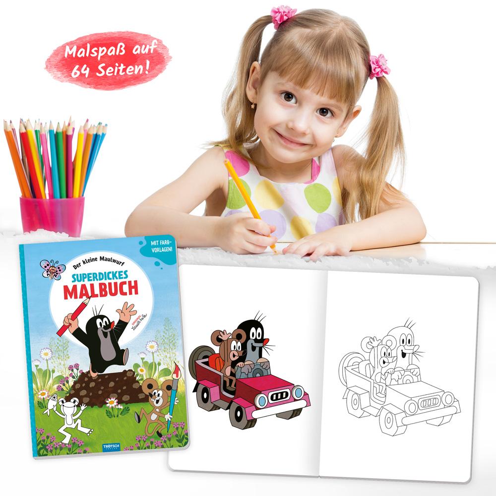 Beispielinhalt (Bild) Trötsch Der kleine Maulwurf Superdickes Malbuch Ausmalbuch