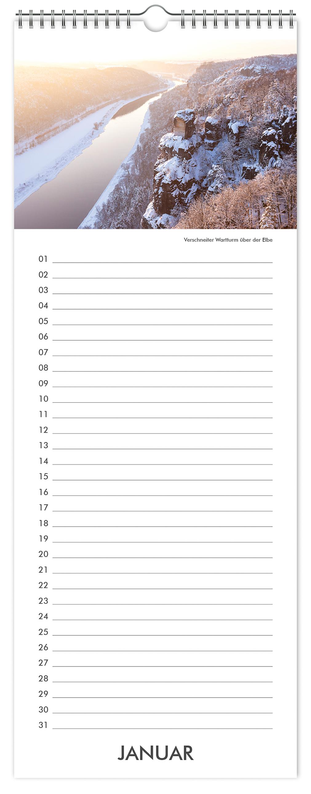 Beispielinhalt (Bild) Geburtstagskalender Dresden und Sächsische Schweiz