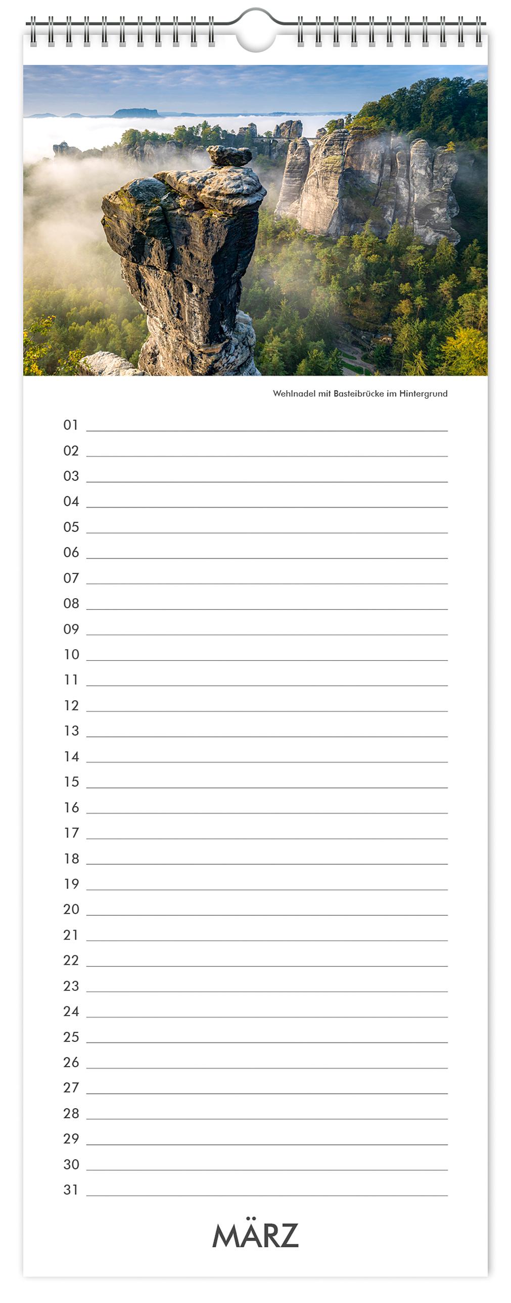 Beispielinhalt (Bild) Geburtstagskalender Dresden und Sächsische Schweiz