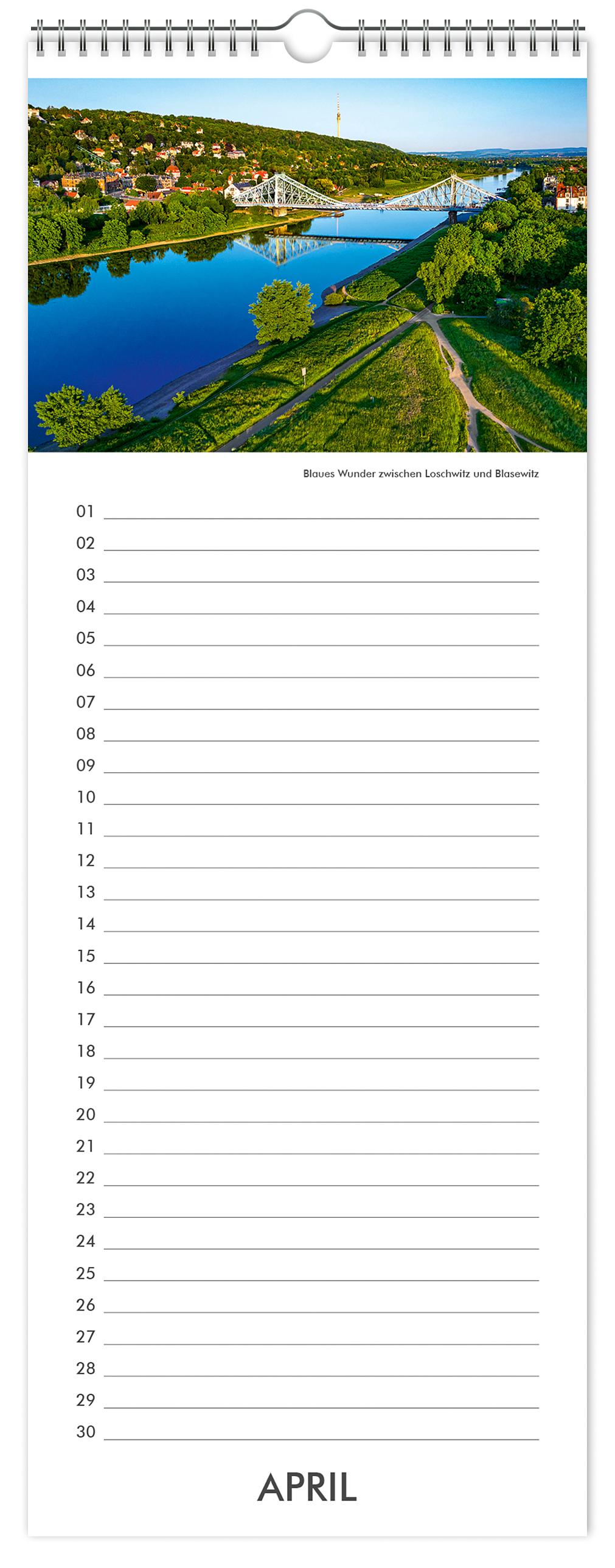 Beispielinhalt (Bild) Geburtstagskalender Dresden und Sächsische Schweiz