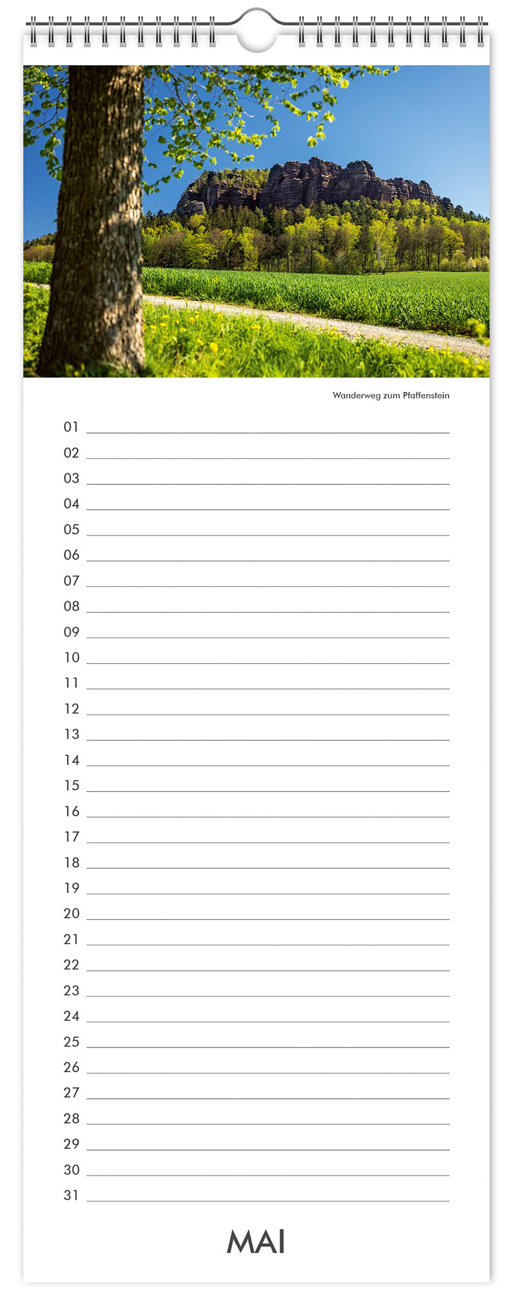 Beispielinhalt (Bild) Geburtstagskalender Dresden und Sächsische Schweiz