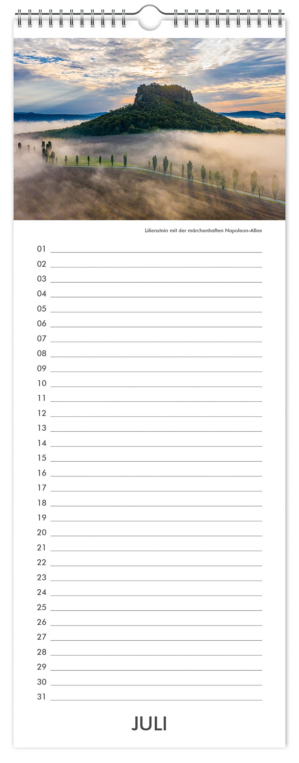 Beispielinhalt (Bild) Geburtstagskalender Dresden und Sächsische Schweiz