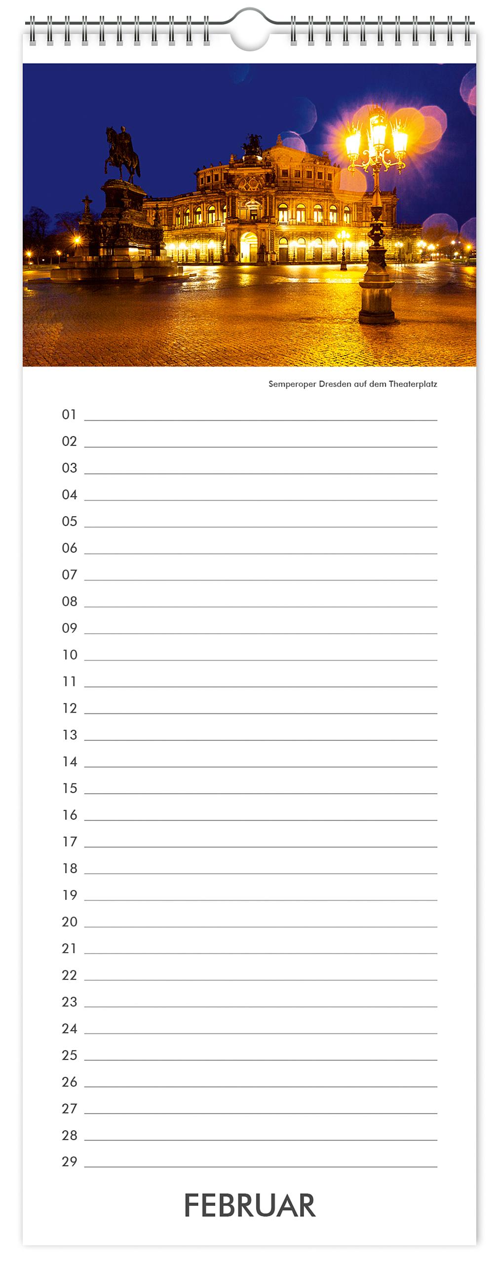 Beispielinhalt (Bild) Geburtstagskalender Dresden und Sächsische Schweiz